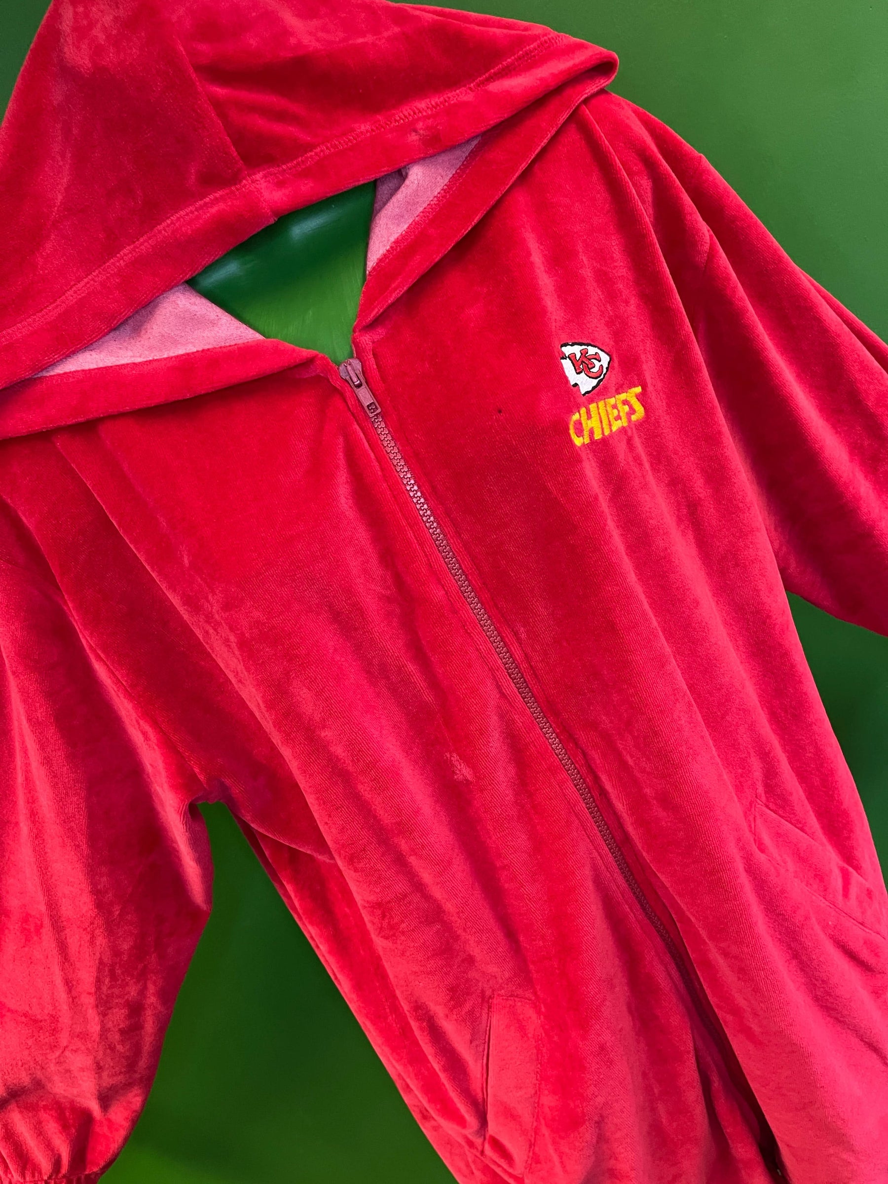 NFL Kansas City Chiefs Vintage Velvet Full-Zip Hoodie Women's Large NWT