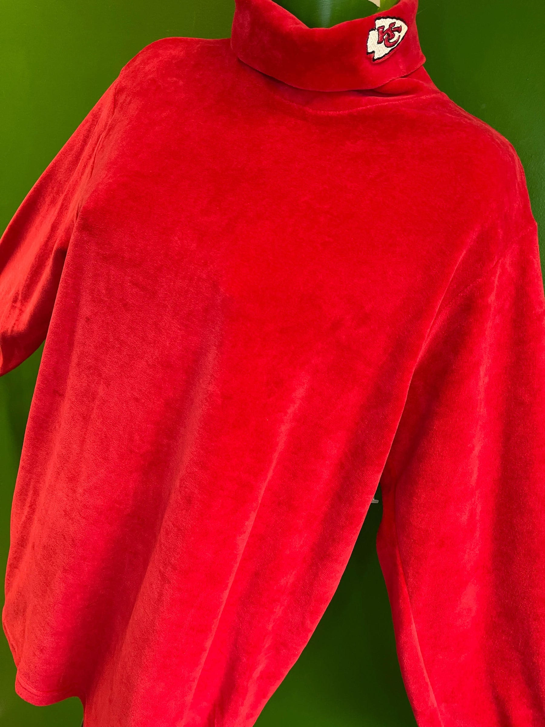 NFL Kansas City Chiefs Vintage Velvet Roll Neck Jumper Women's Medium NWOT