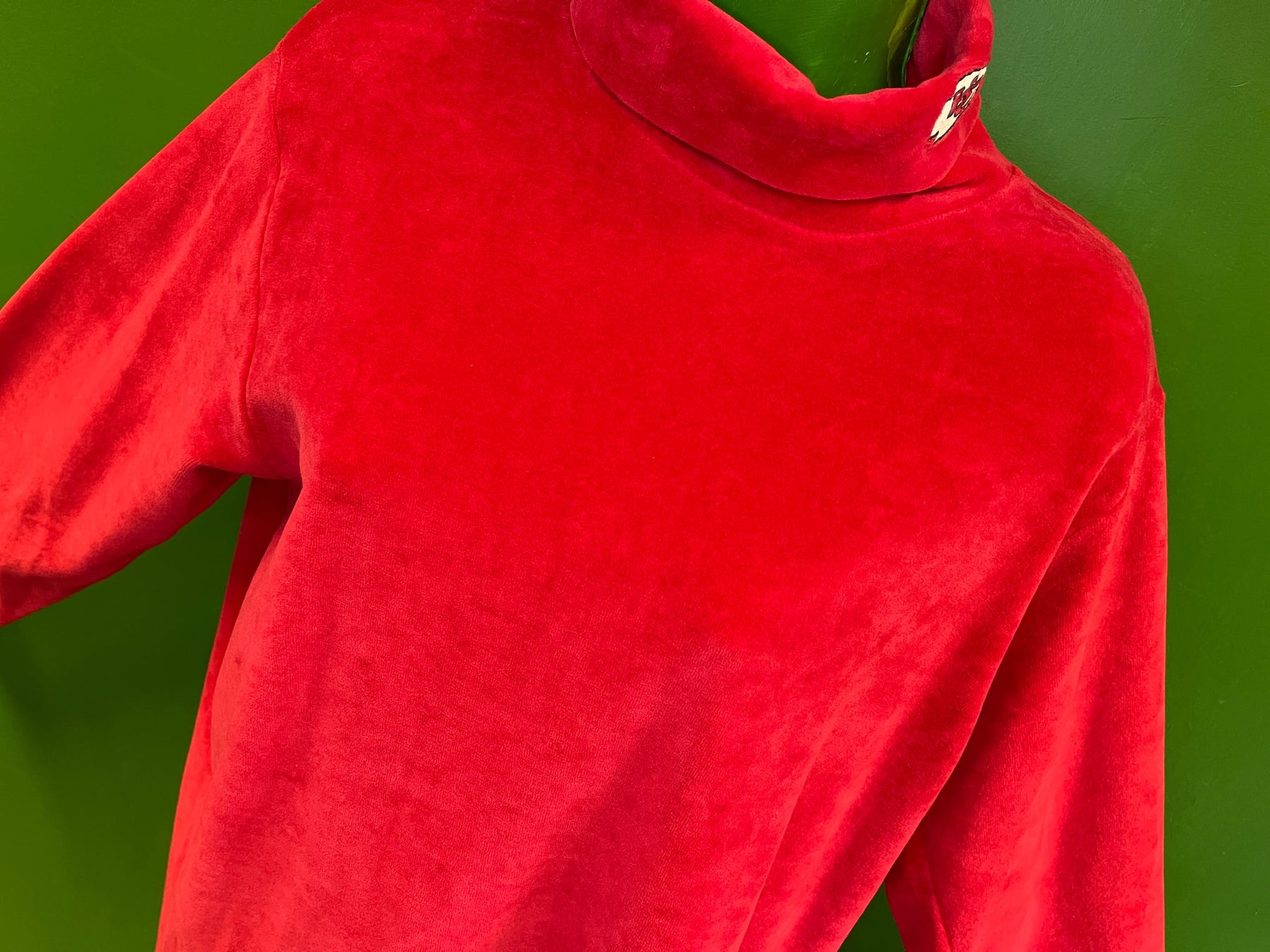 NFL Kansas City Chiefs Vintage Velvet Roll Neck Jumper Women's Medium NWOT