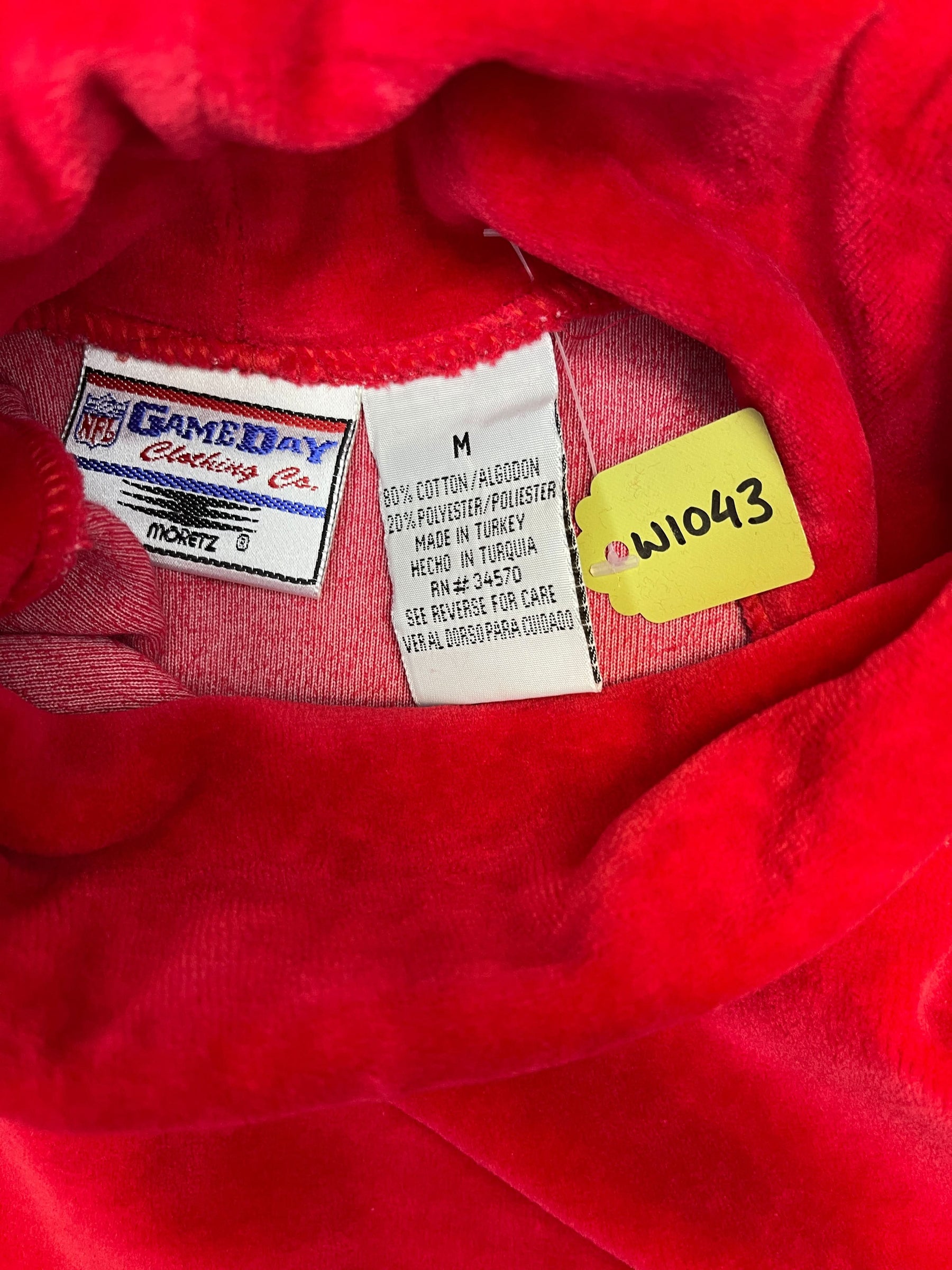 NFL Kansas City Chiefs Vintage Velvet Roll Neck Jumper Women's Medium NWOT