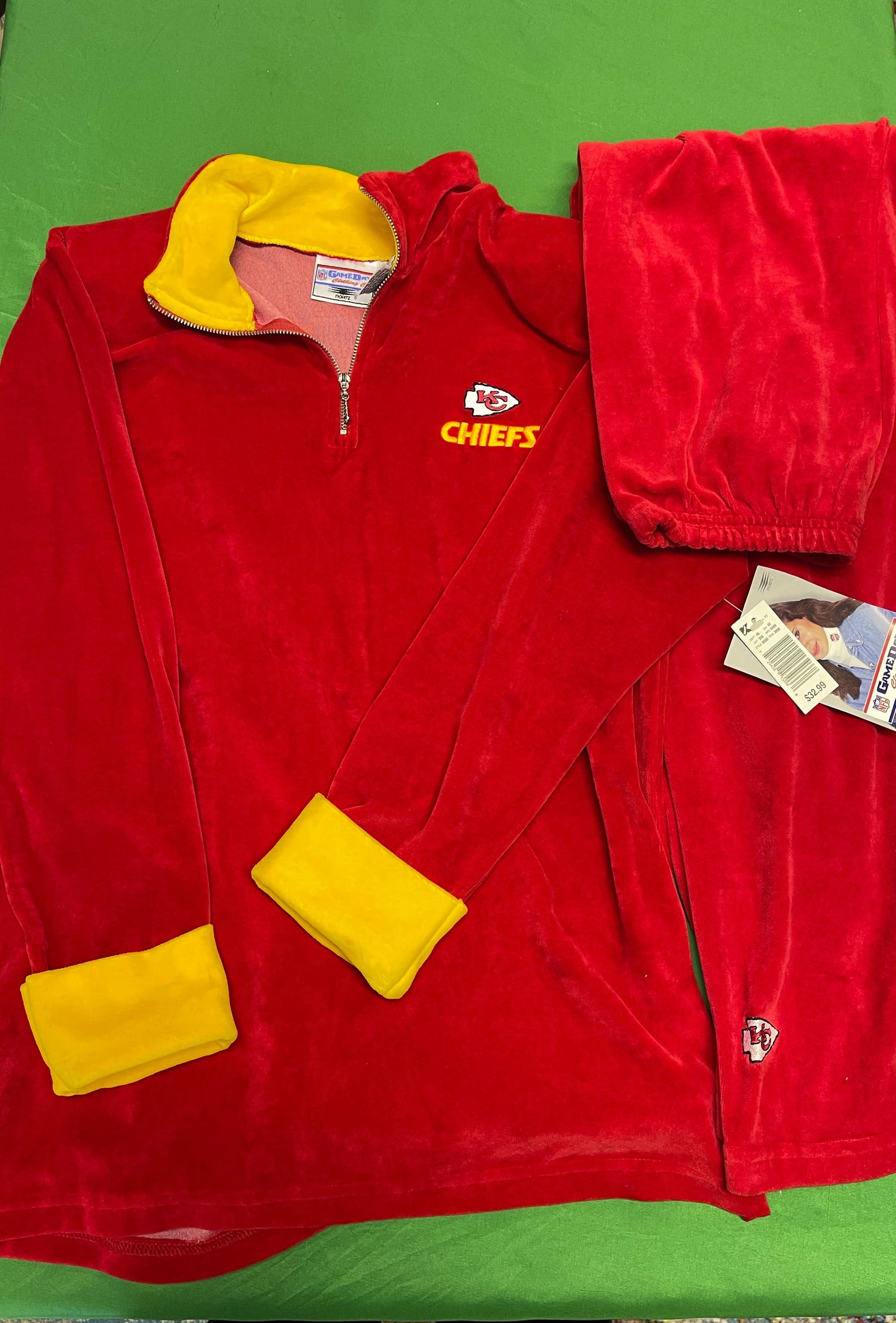 NFL Kansas City Chiefs 1/4 Zip Pullover & Trousers 2-pc Set Women's Medium NWT