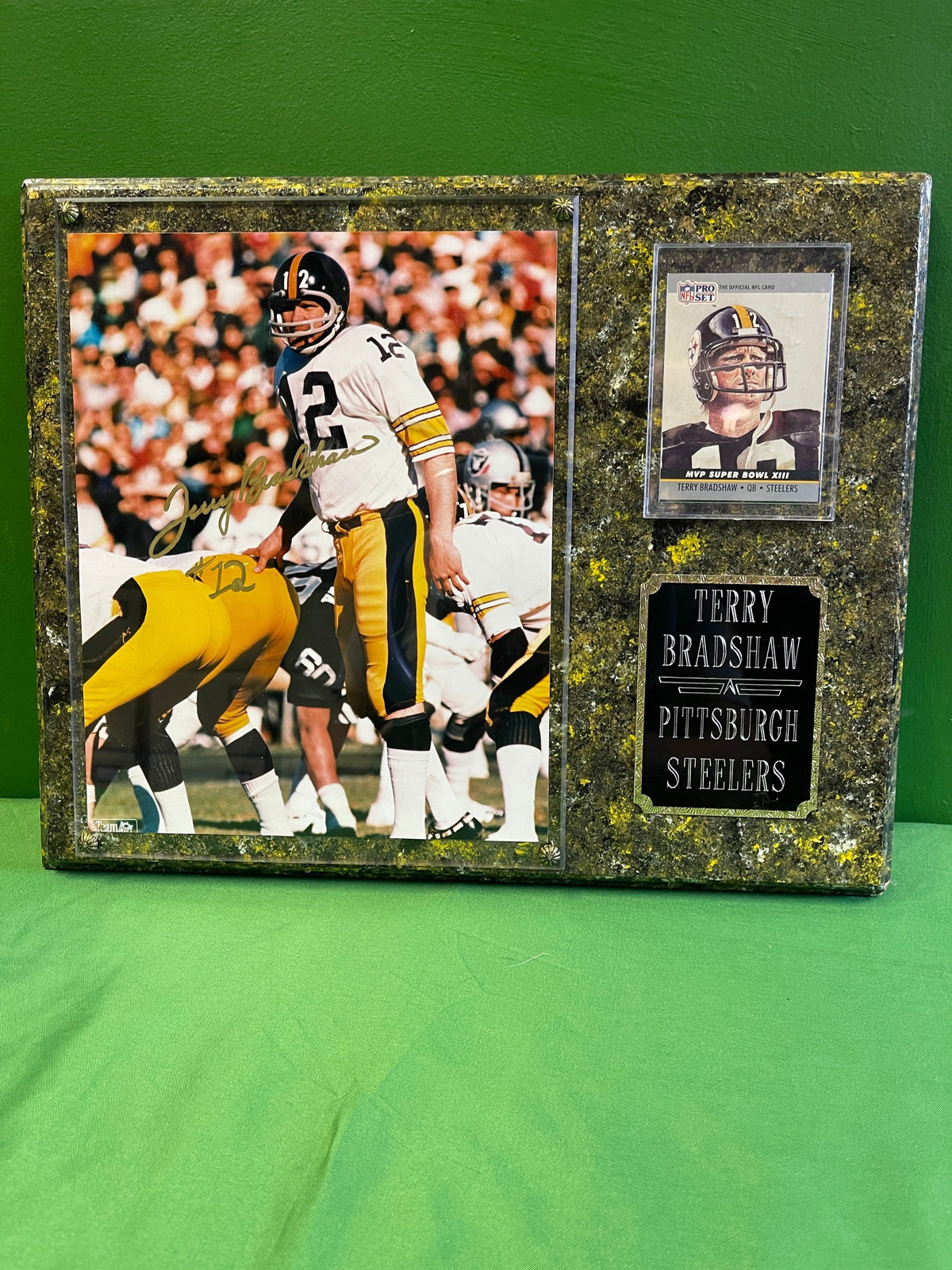 NFL Pittsburgh Steelers Terry Bradshaw #12 COA Autographed Plaque