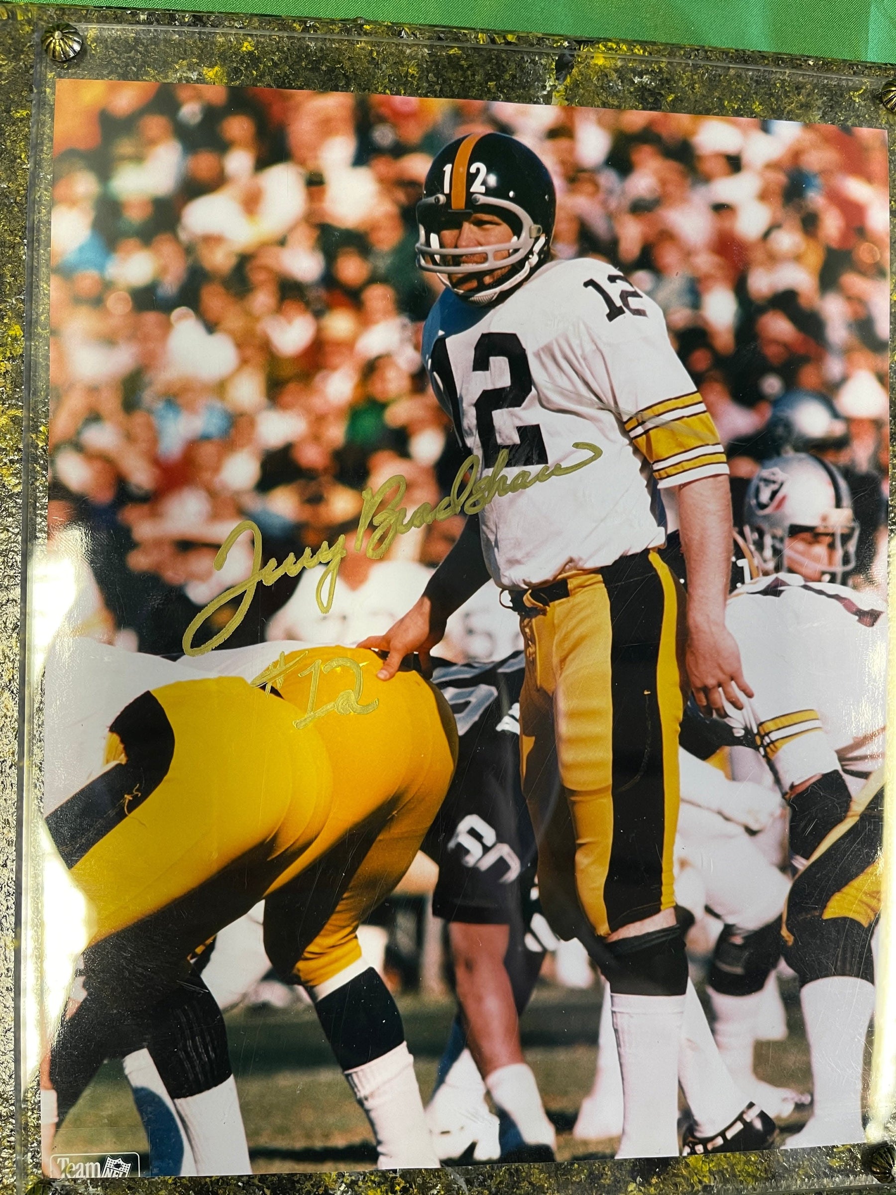 NFL Pittsburgh Steelers Terry Bradshaw #12 COA Autographed Plaque