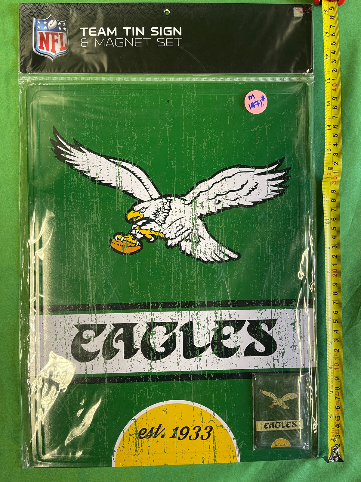 NFL Philadelphia Eagles 12" x 18" Tin Sign & Magnet Set NWT
