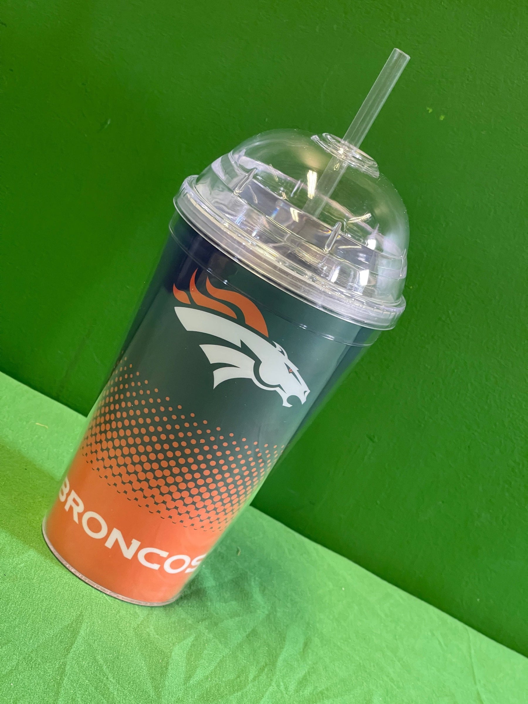 NFL Denver Broncos 16 oz Acrylic Double Wall Tumbler w/Lid NWT