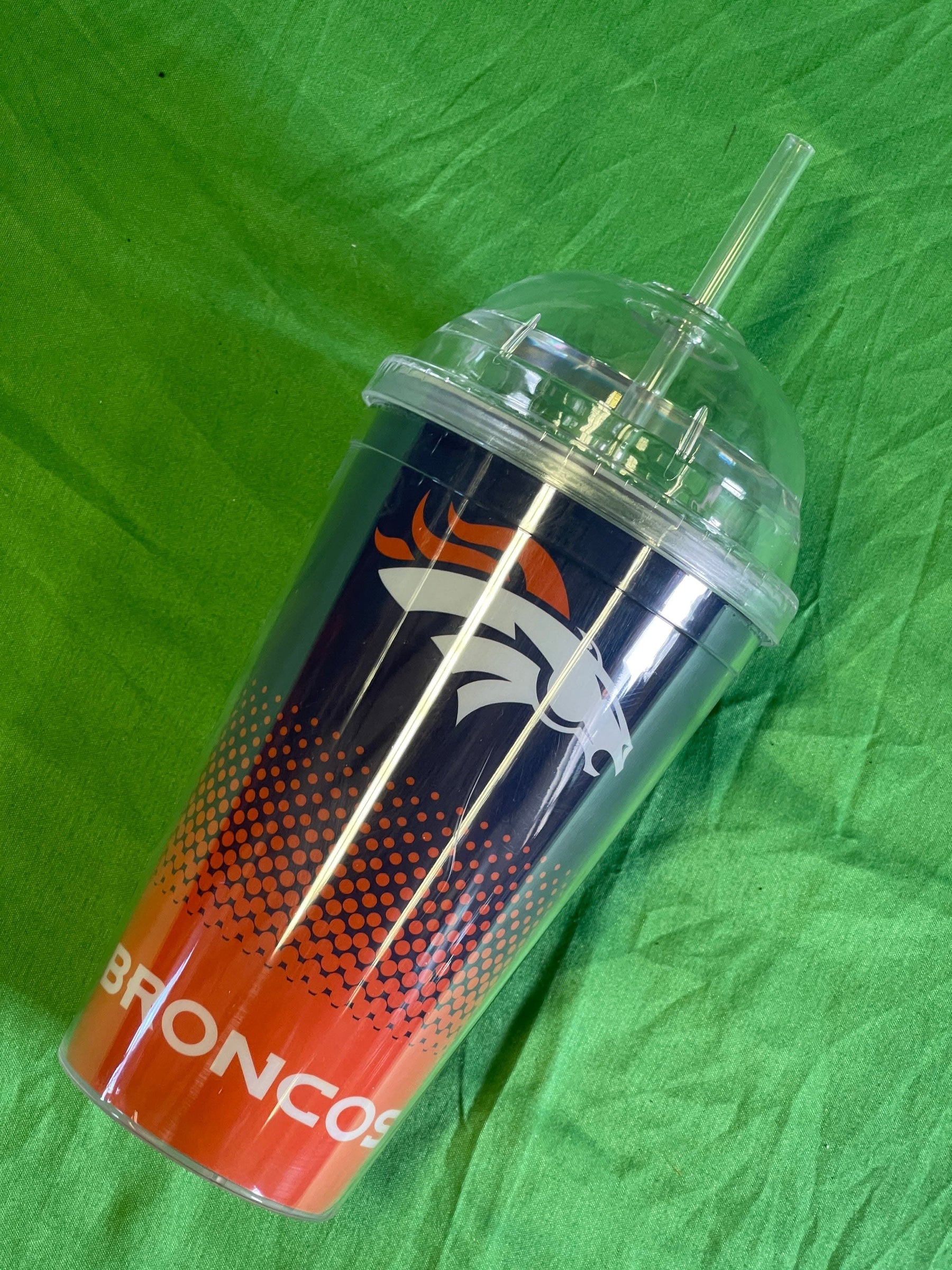 NFL Denver Broncos 16 oz Acrylic Double Wall Tumbler w/Lid NWT