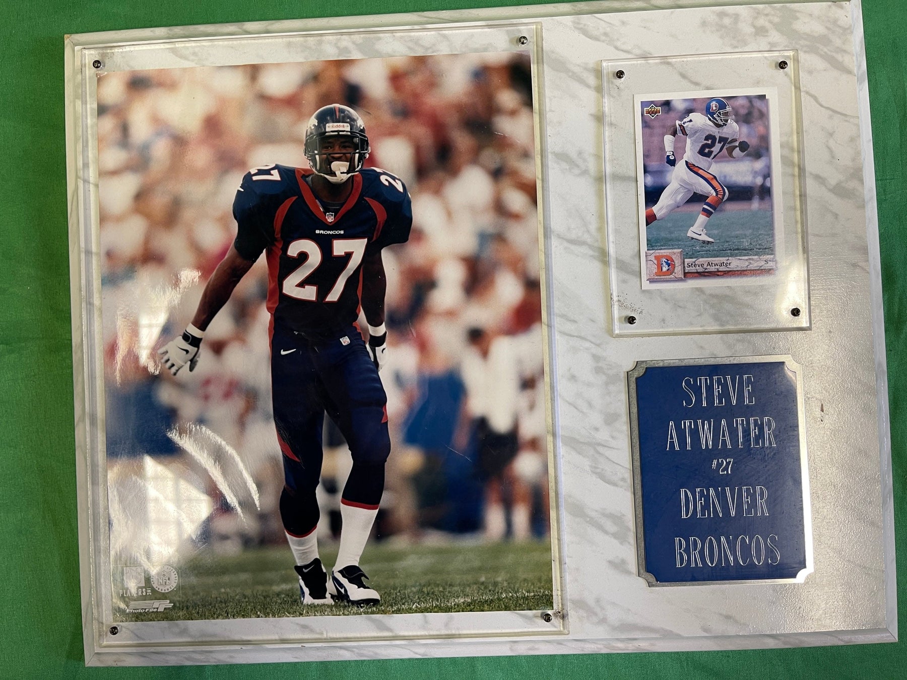 NFL Denver Broncos Terrell Davis #30 Steve Atwater #27 Lot of 2 Plaques