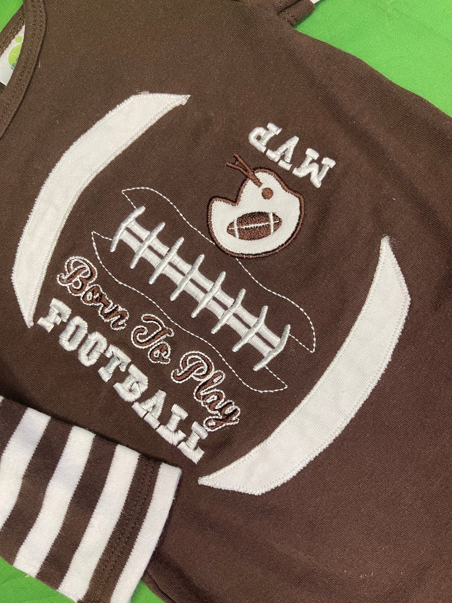 American Football Pigskin Style L/S Bodysuit/Vest Infant 9 Months