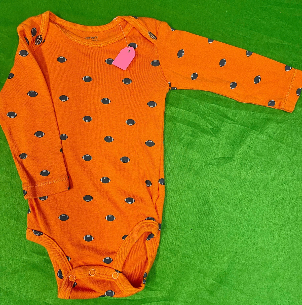 American Football Orange L/S Bodysuit/Vest Infant Toddler 12 Months