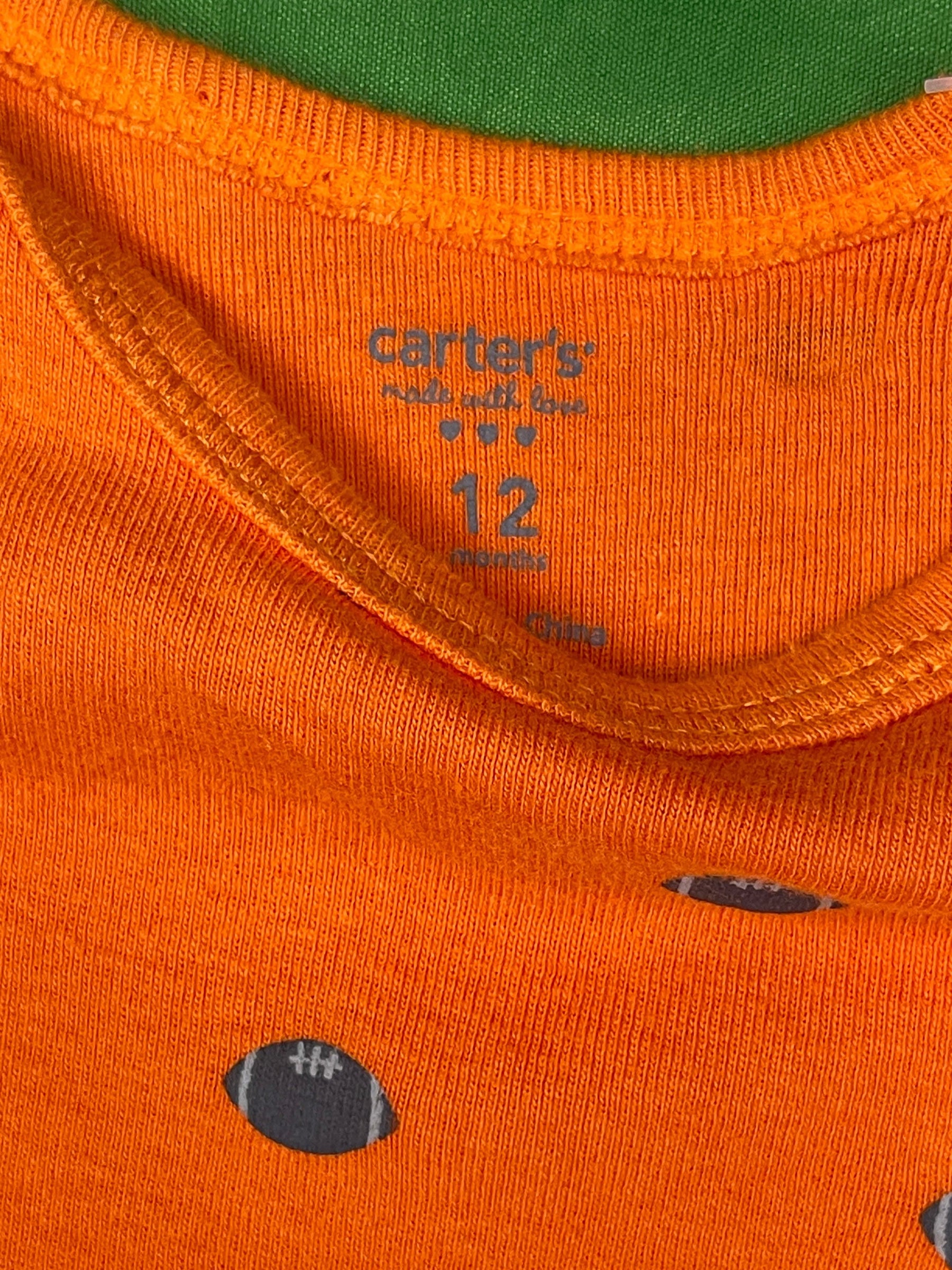 American Football Orange L/S Bodysuit/Vest Infant Toddler 12 Months