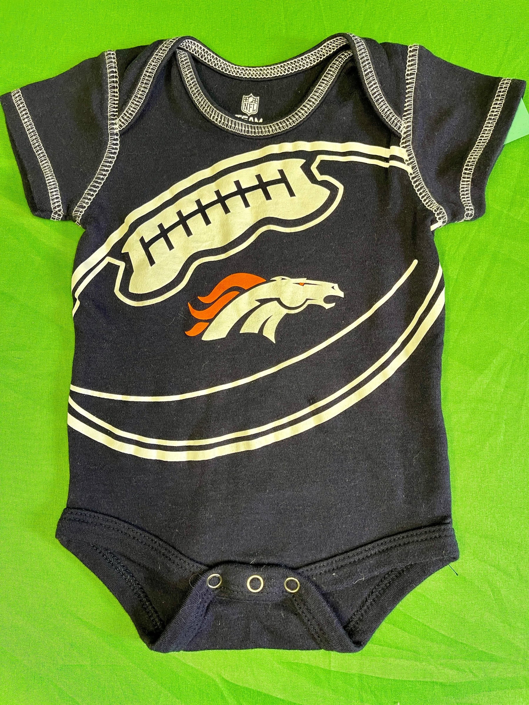 NFL Denver Broncos Blue Football Print Bodysuit/Vest Infant Baby 0-3 Months