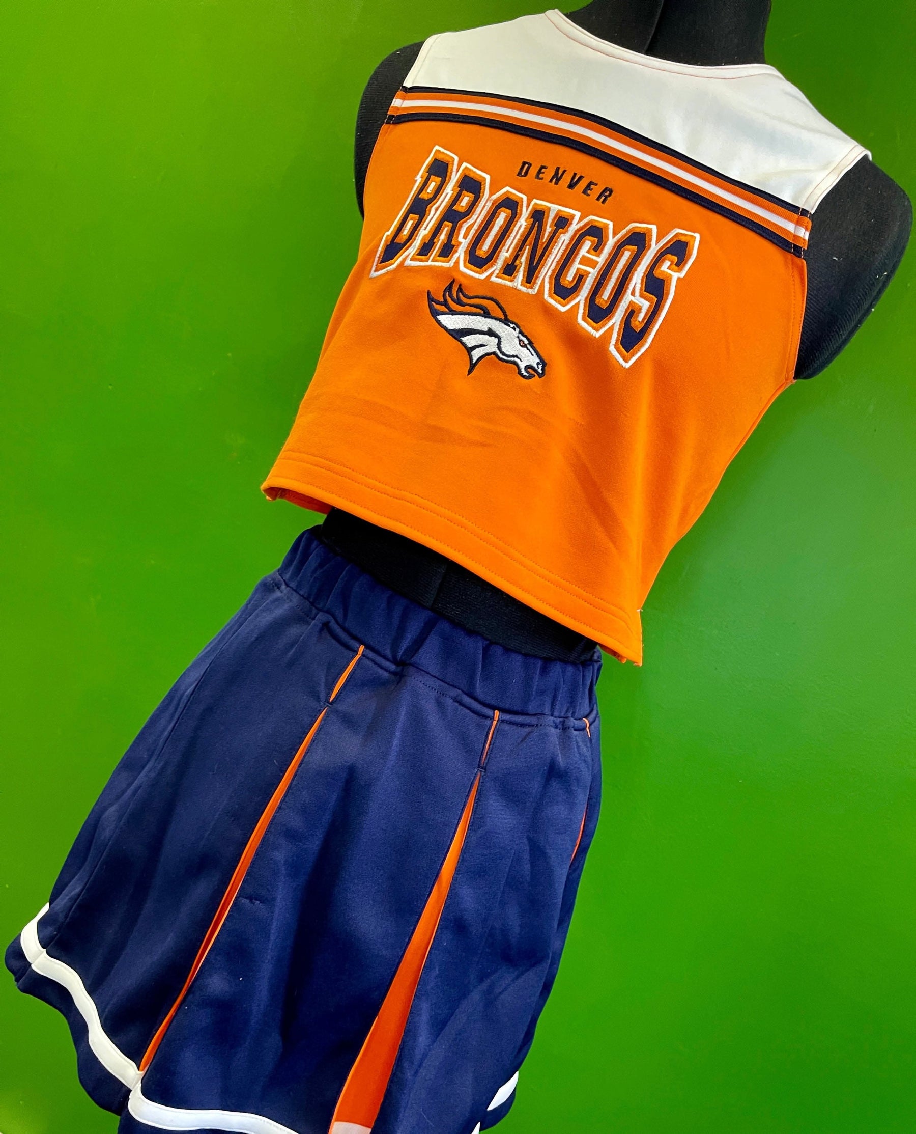 NFL Denver Broncos Reebok 2-piece Girls' Cheerleader Outfit Youth Medium 10-12