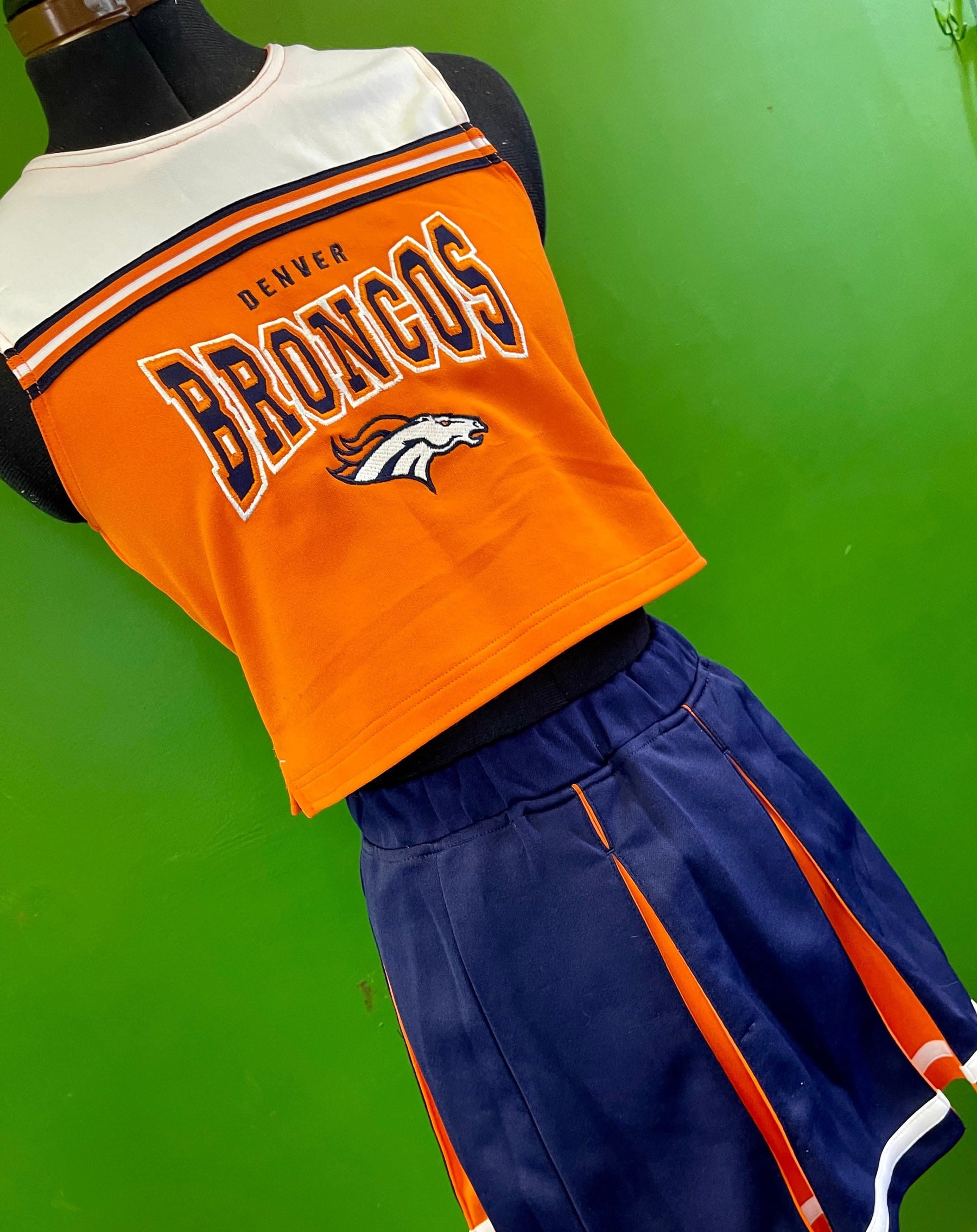 NFL Denver Broncos Reebok 2-piece Girls' Cheerleader Outfit Youth Medium 10-12