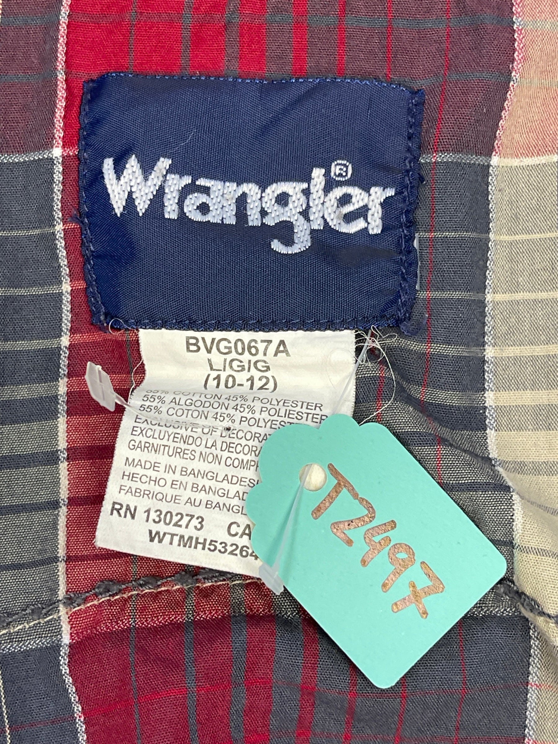 Wrangler Western Red & Grey Checked Shirt Youth Large