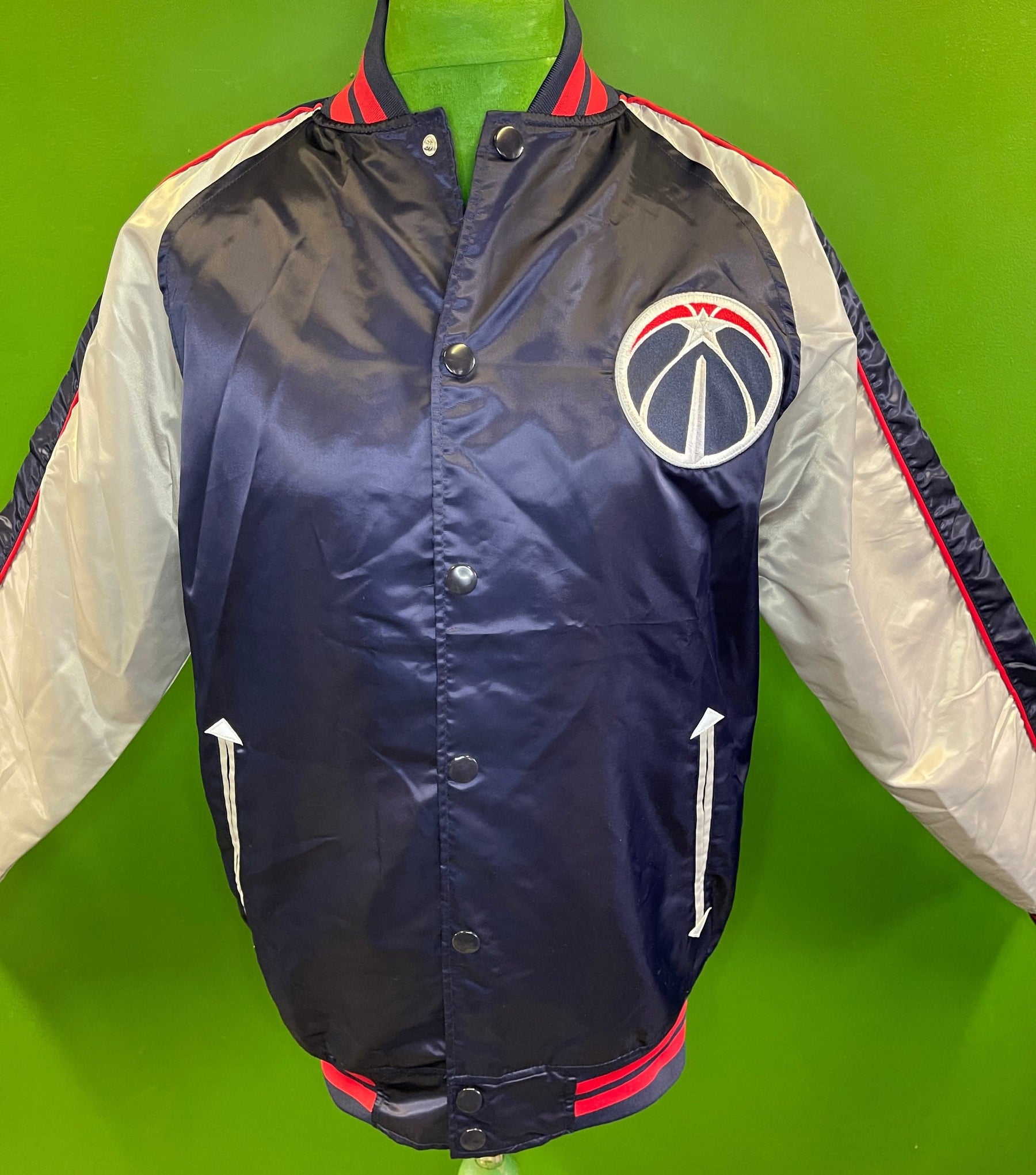 NBA Washington Wizards Majestic Like-New Bomber Jacket Men's Medium Tall