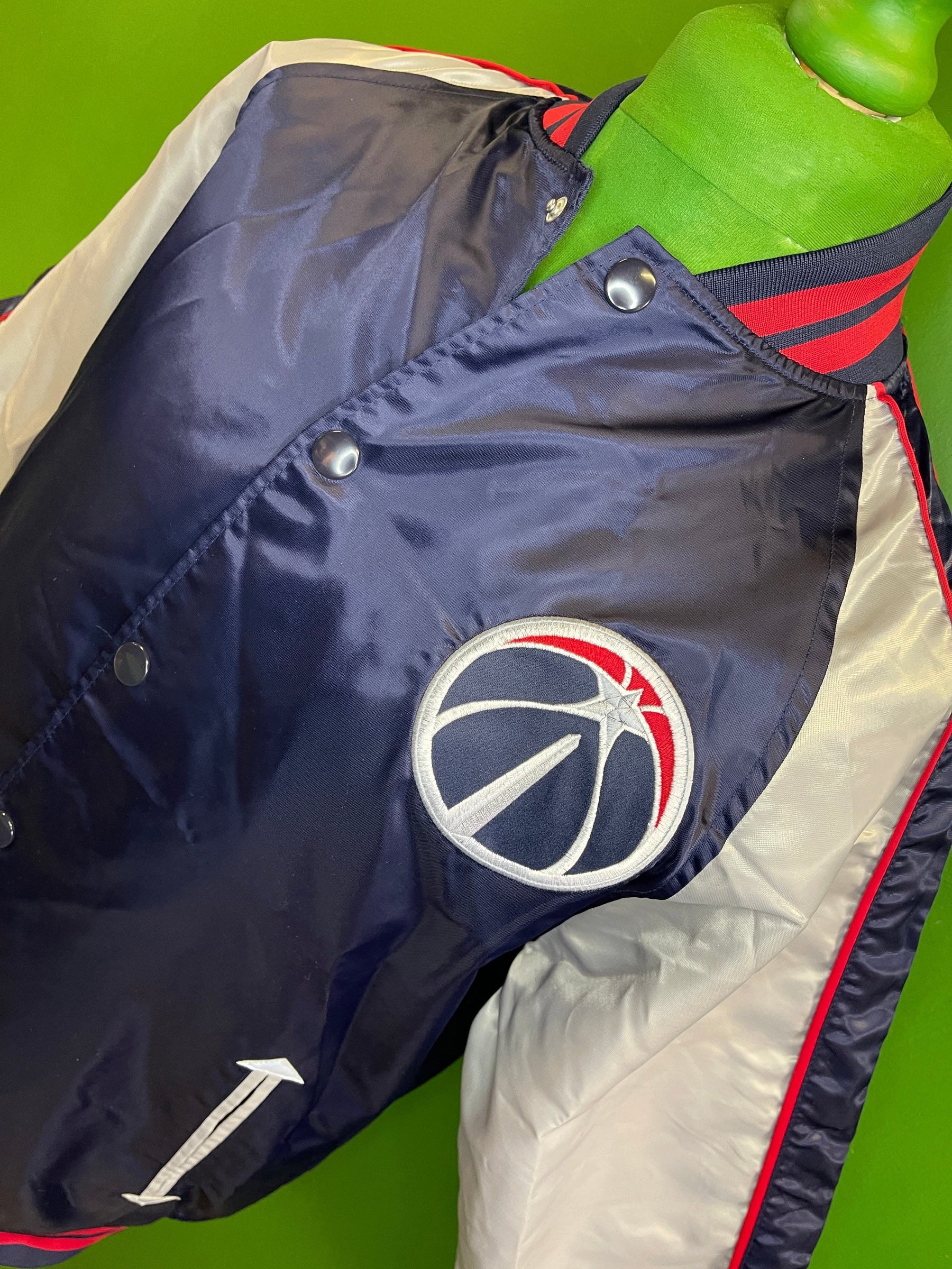 NBA Washington Wizards Majestic Like-New Bomber Jacket Men's Medium Tall