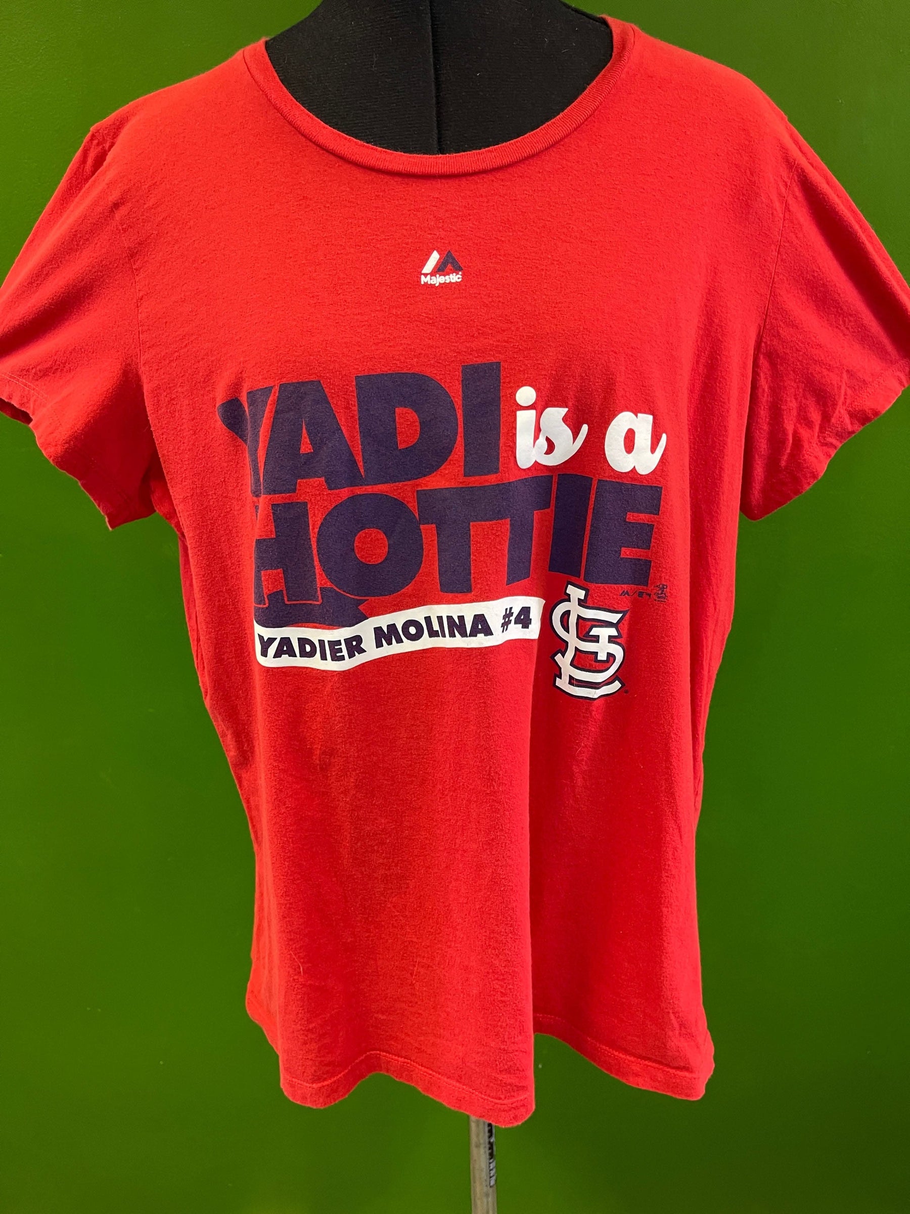 MLB St. Louis Cardinals Majestic "Yadi is a Hottie" T-Shirt Women's 2X-Large