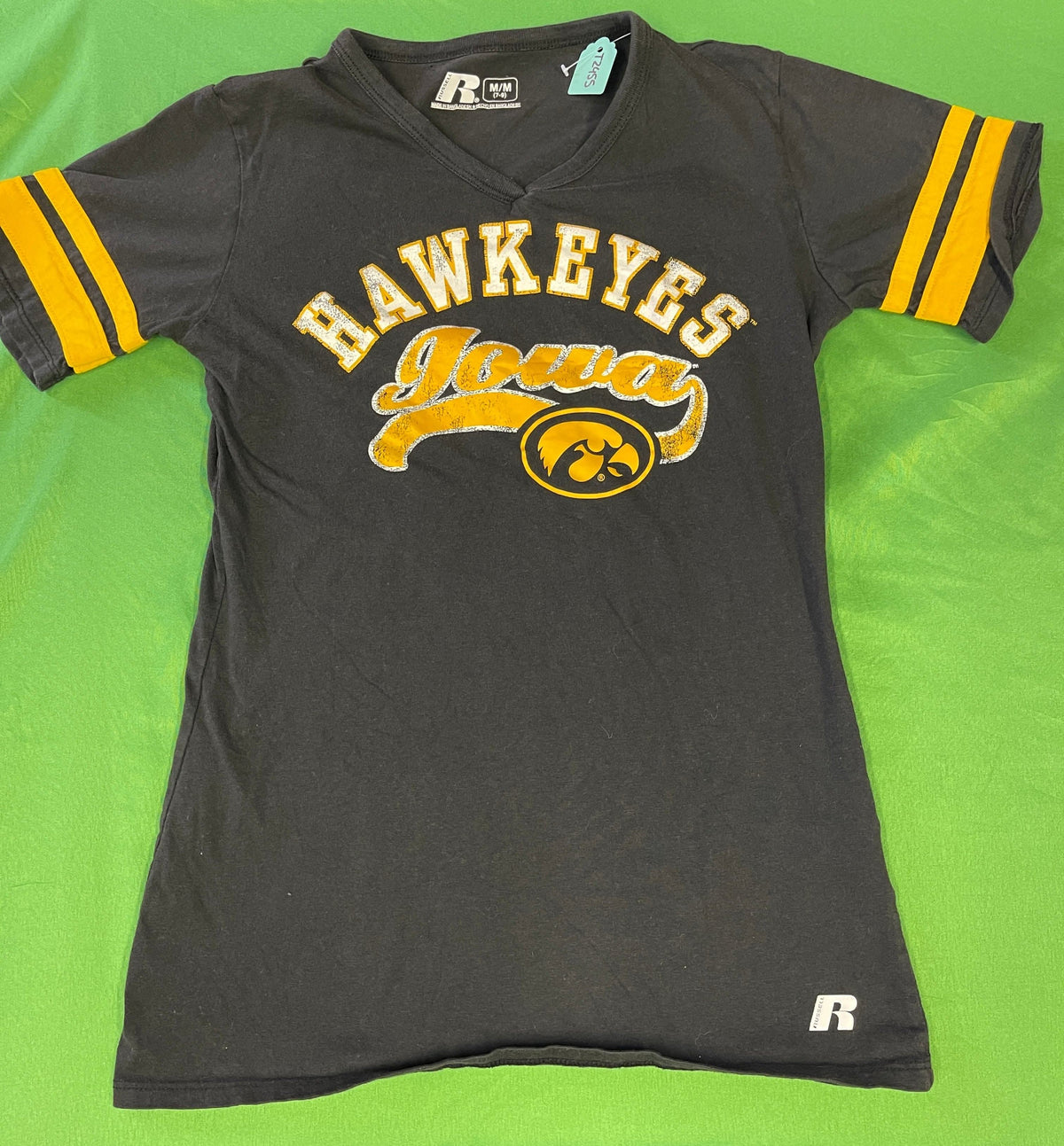 NCAA Iowa Hawkeyes Russell V-Neck Girls' T-Shirt Teen Small 7-9