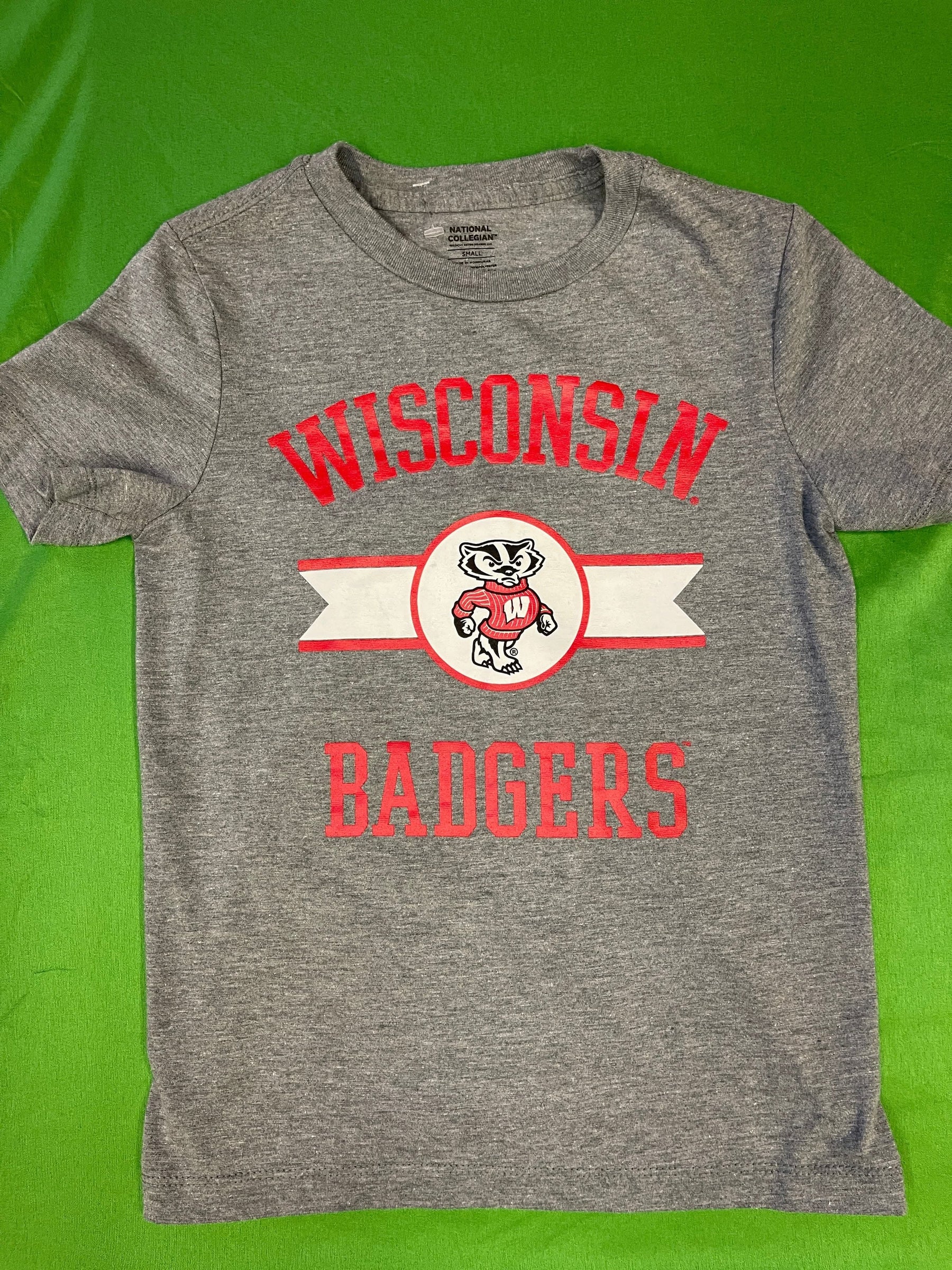 NCAA Wisconsin Badgers Heathered Grey T-Shirt Youth Small
