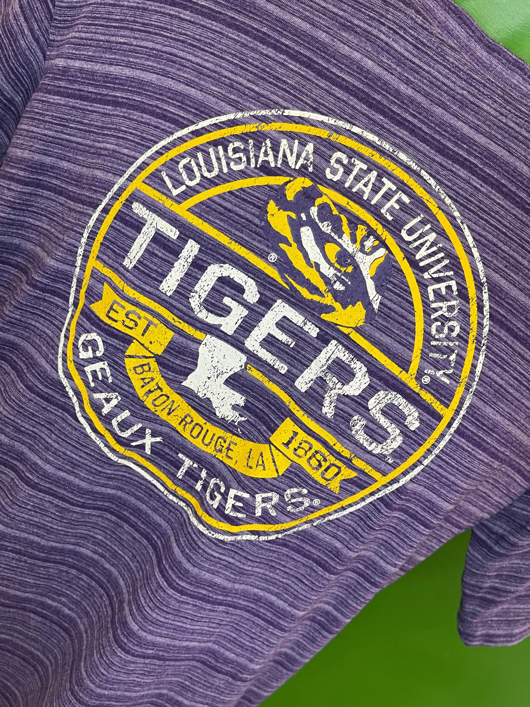 NCAA Louisiana State LSU Tigers Russell Striped Purple T-Shirt Men's Medium