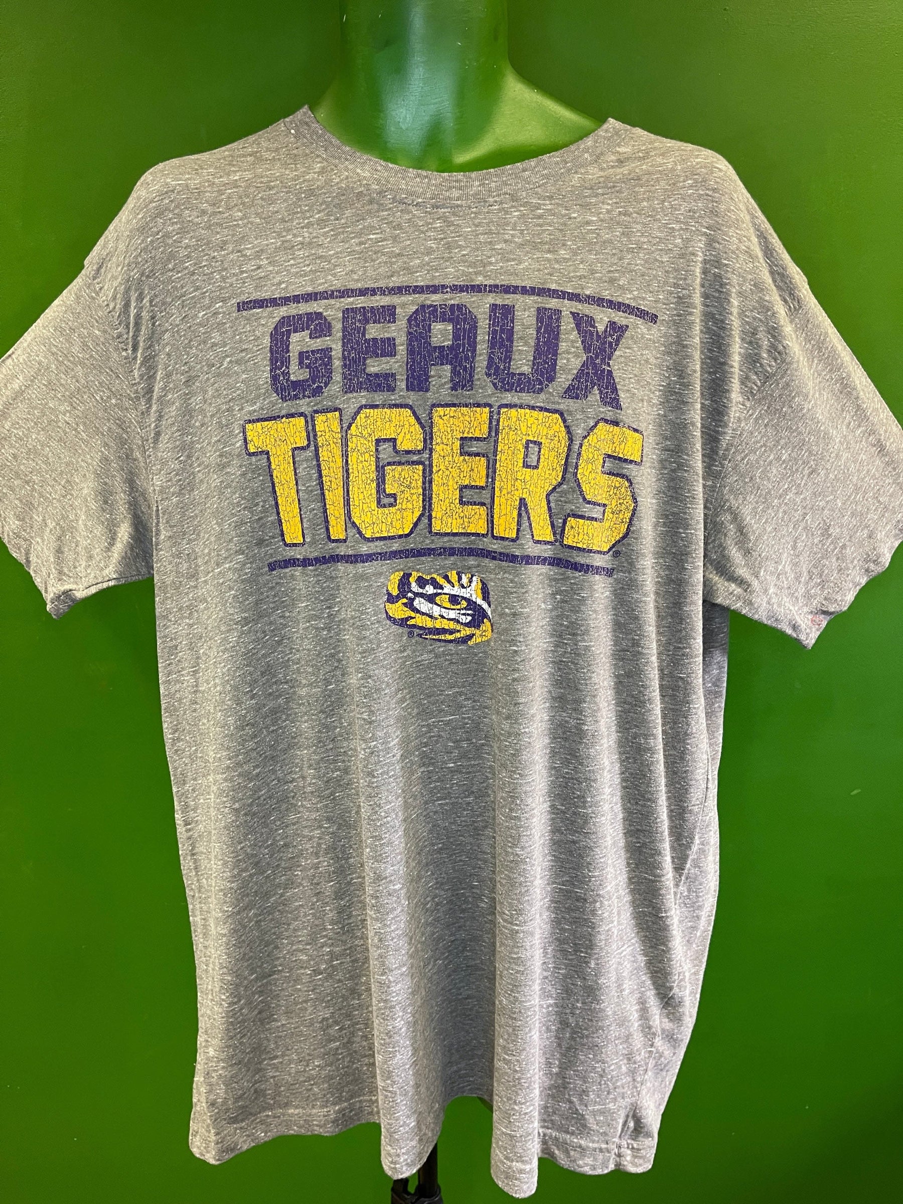 NCAA Louisiana State LSU Tigers Champion Heathered Grey T-Shirt Men's 2X-Large