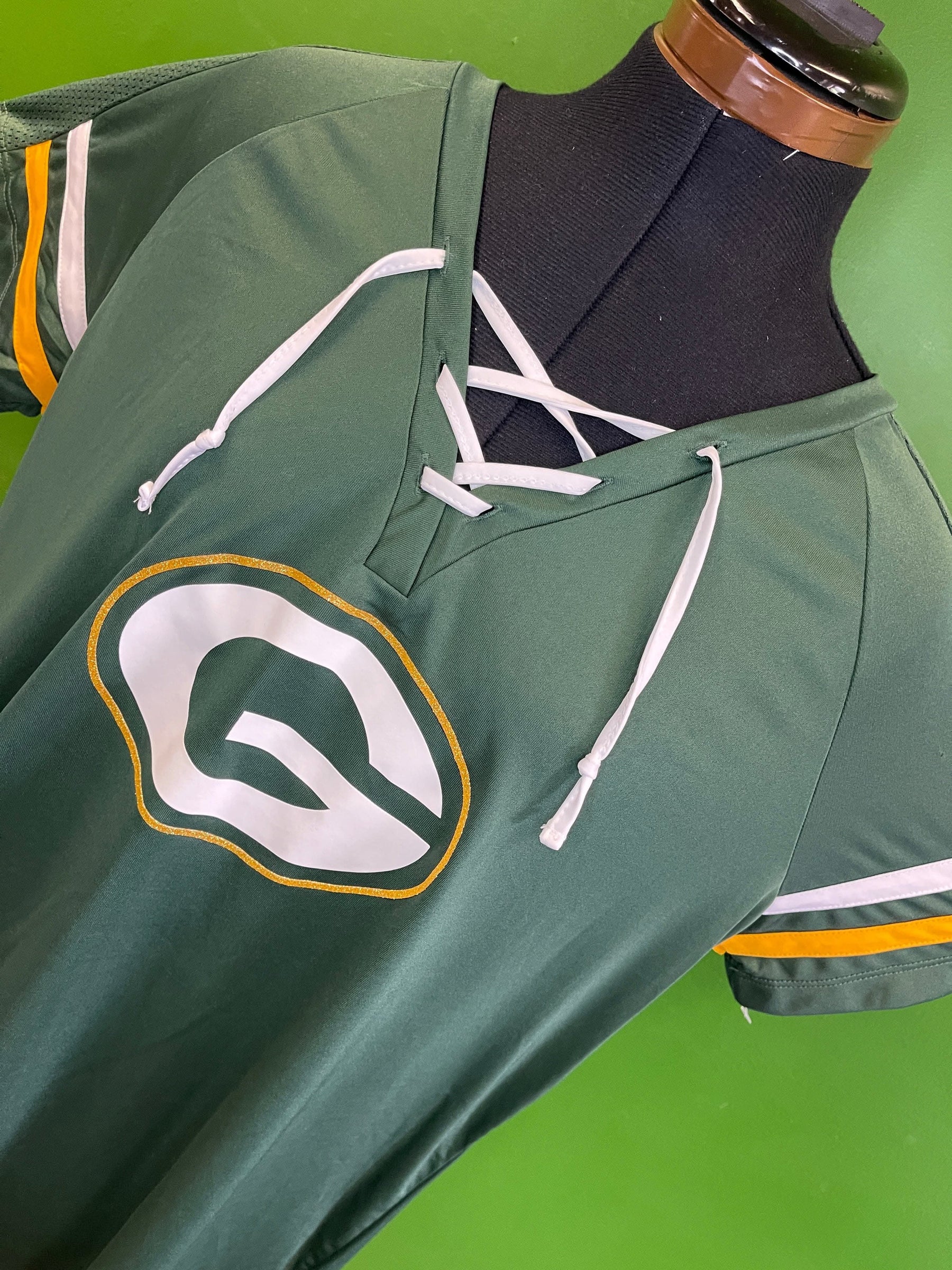 NFL Green Bay Packers Rodgers #12 Lace Up Jersey Style Top Women's X-Large