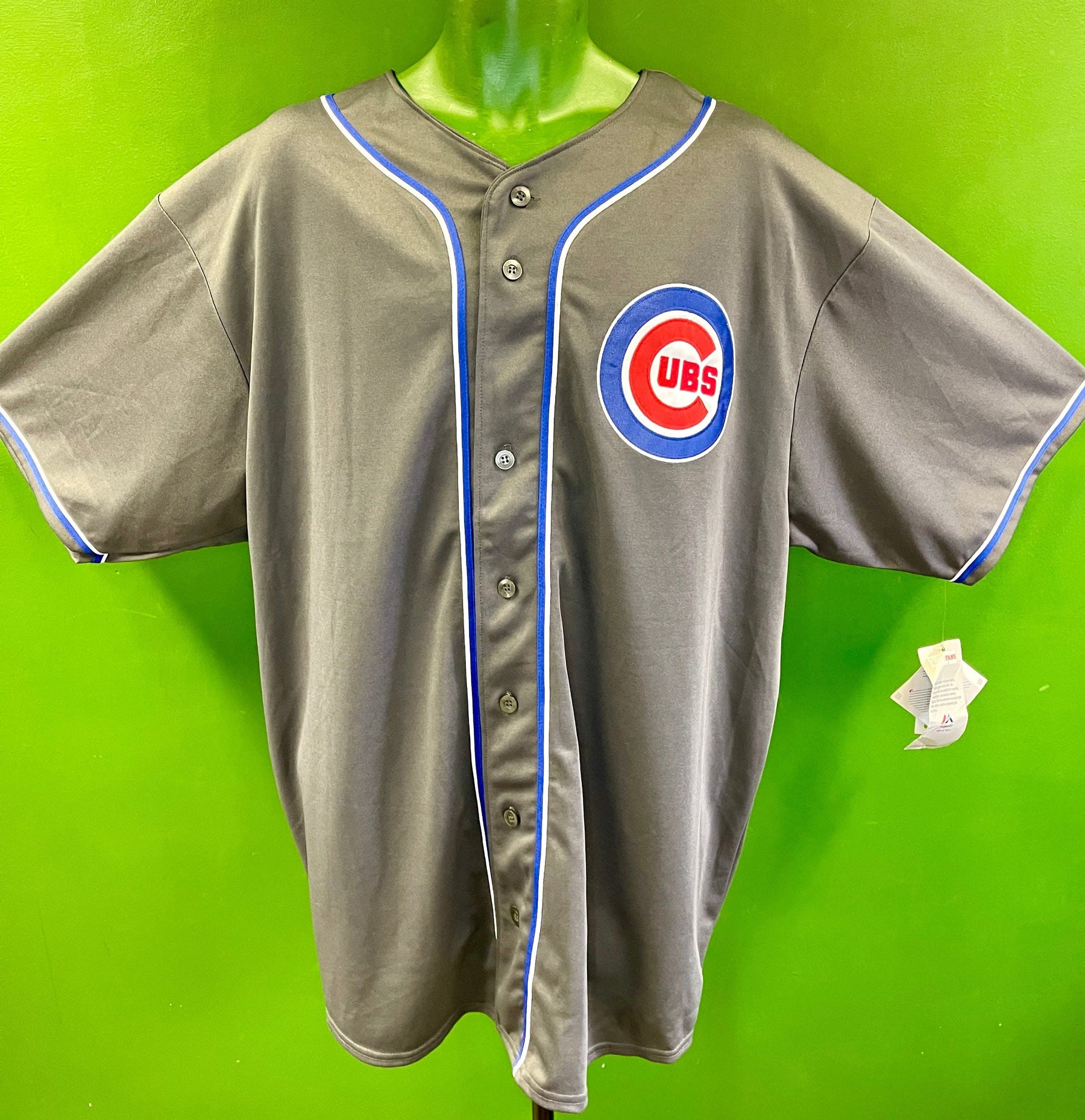 MLB Chicago Cubs Rizzo #44 Majestic Grey Jersey Men's 2X-Large Tall NWT