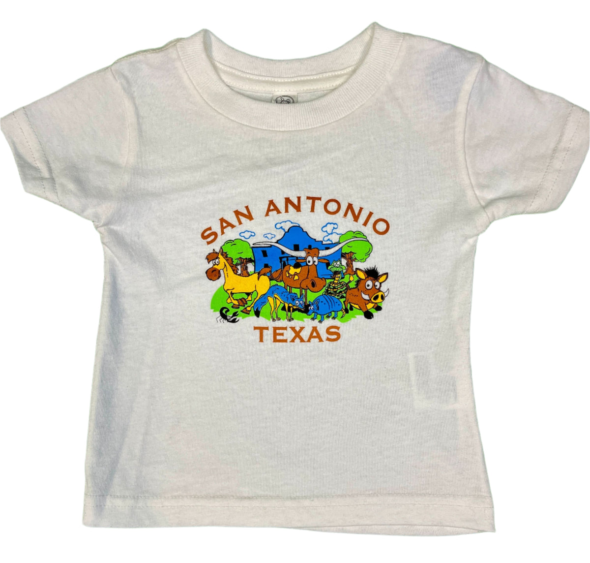 San Antonio Texas Farm Cartoon T-Shirt Infant Baby 12 Months
