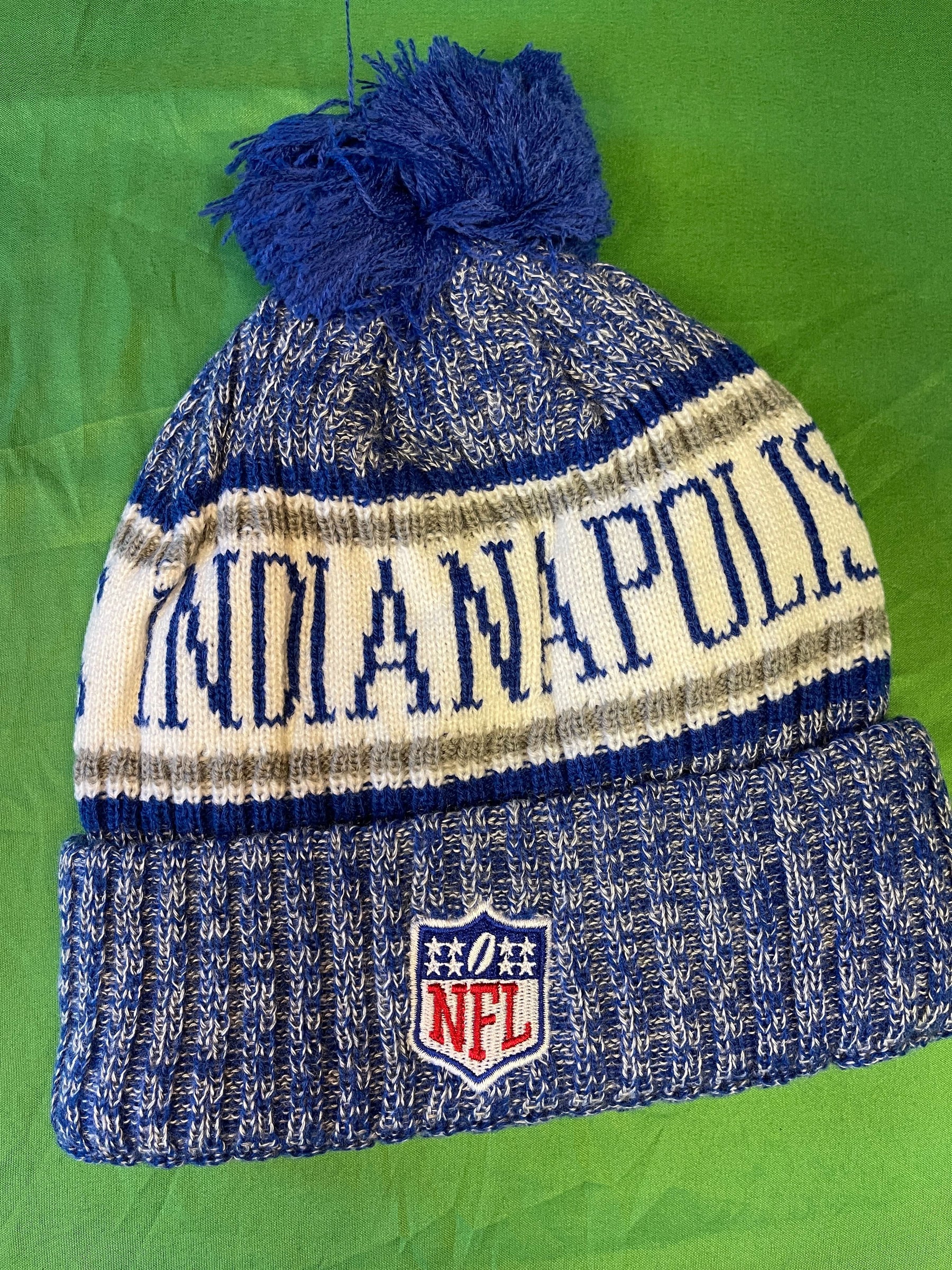 NFL Indianapolis Colts New Era On Field Woolly Bobble Hat OSFM NWT