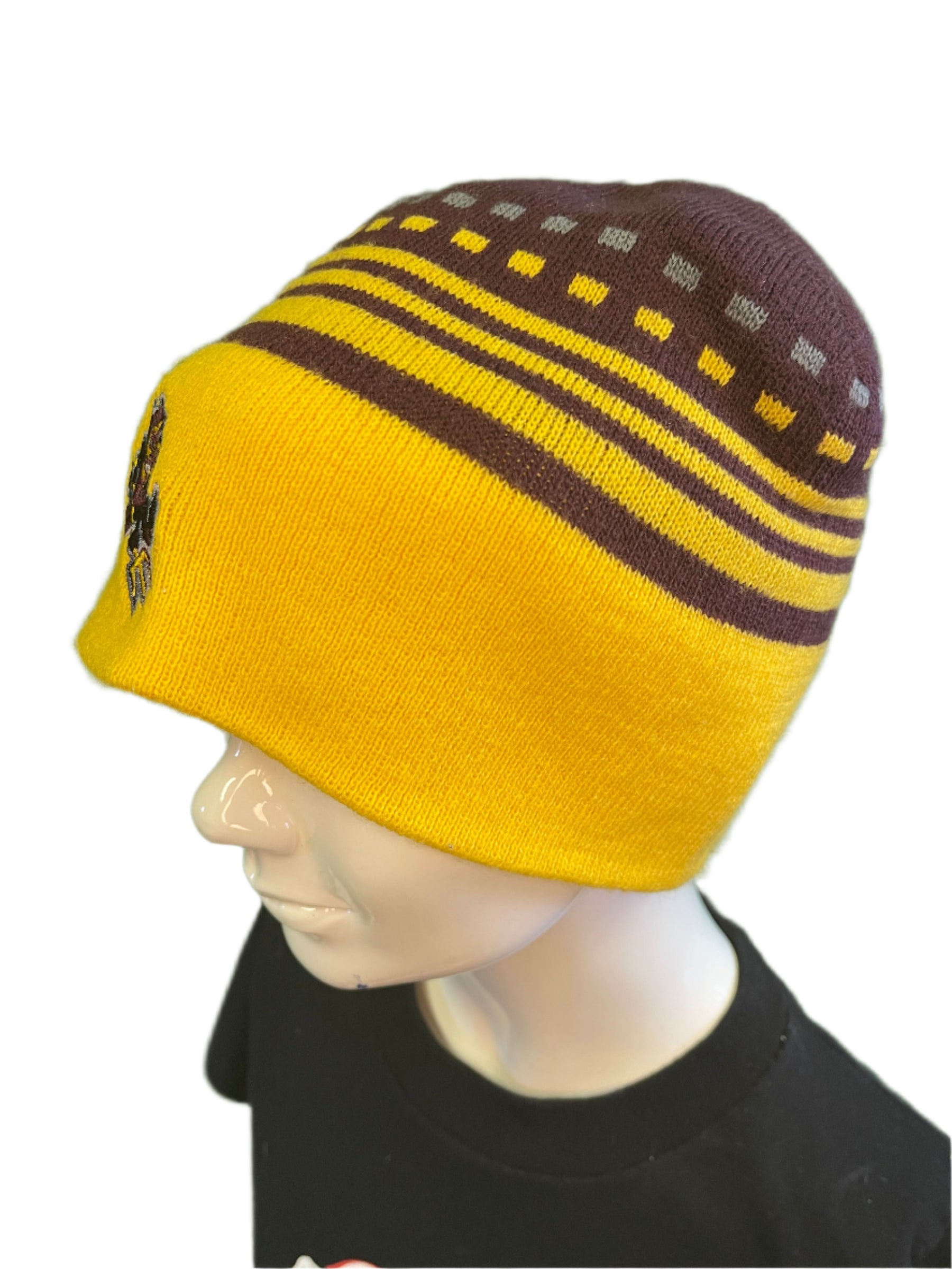 NCAA Arizona State Sun Devils Striped Beanie Woolly Hat OSFM