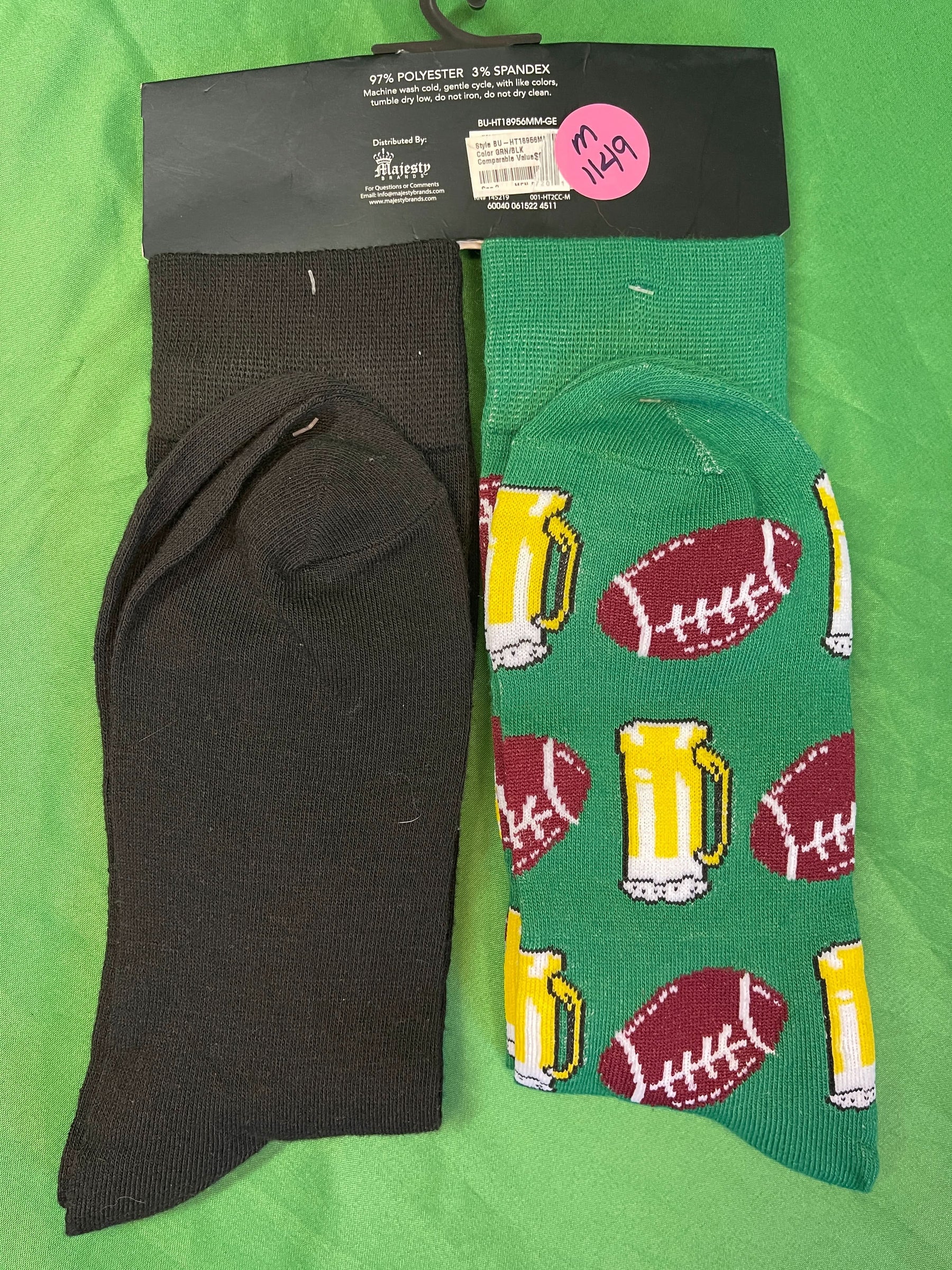 American Football Sundays Are for Beer & Football 2-Pc Socks NWT