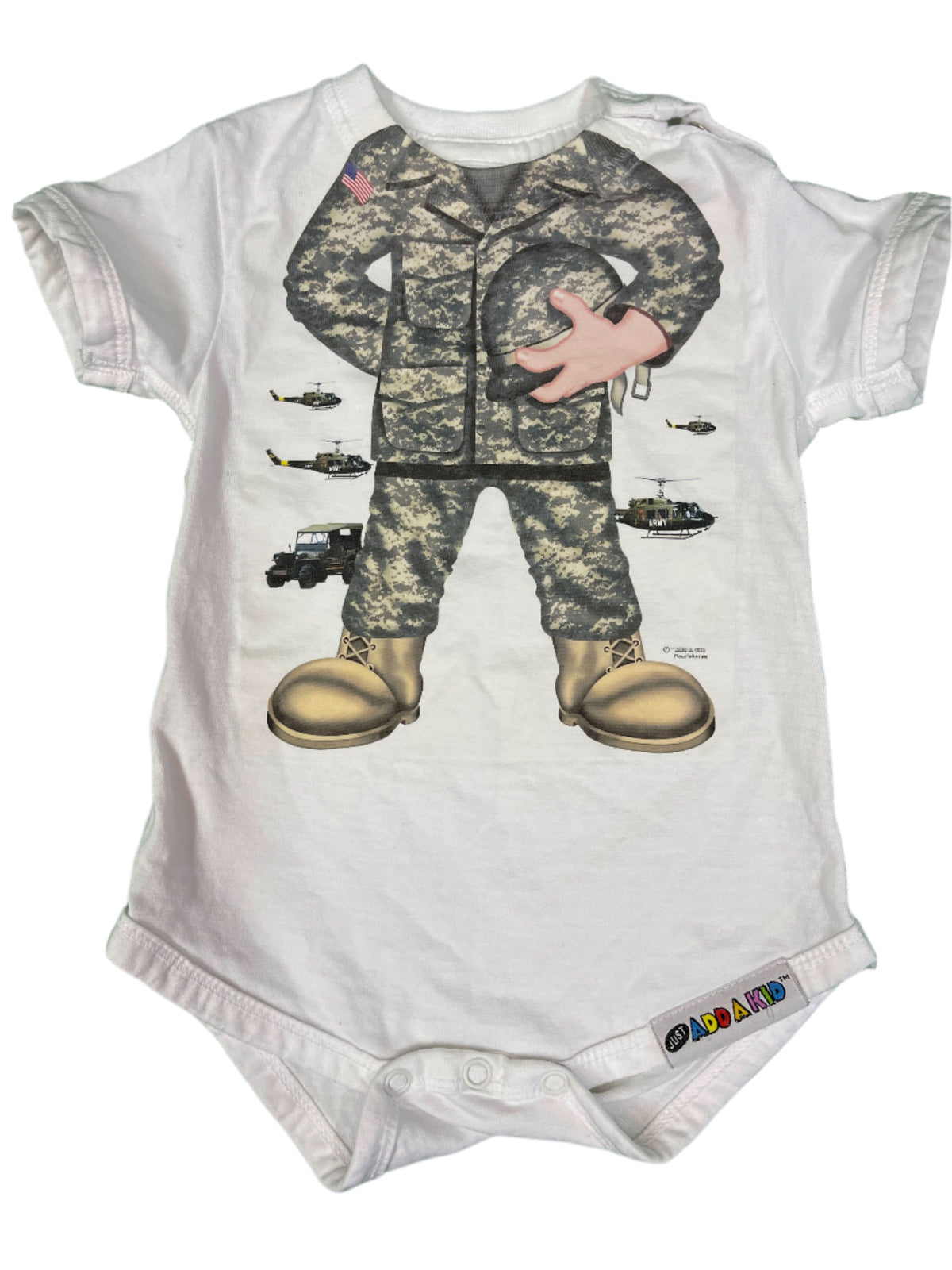 US Army Man 100% Cotton Bodysuit/Vest Infant Baby 6 Months
