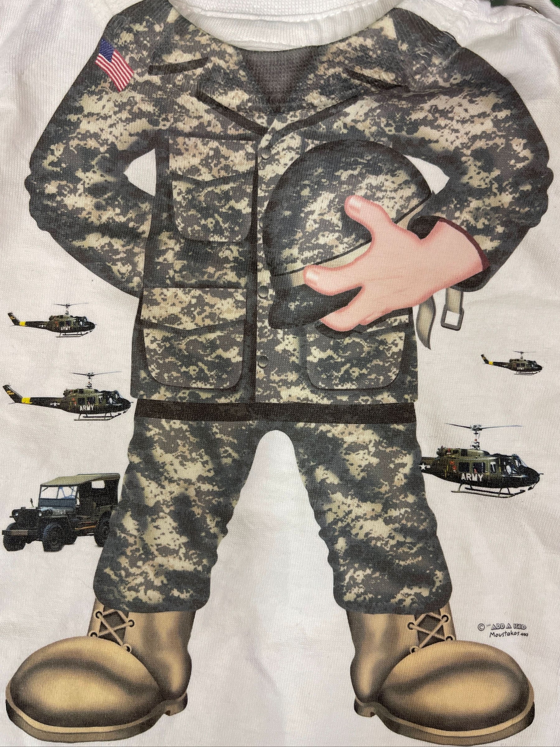 US Army Man 100% Cotton Bodysuit/Vest Infant Baby 6 Months