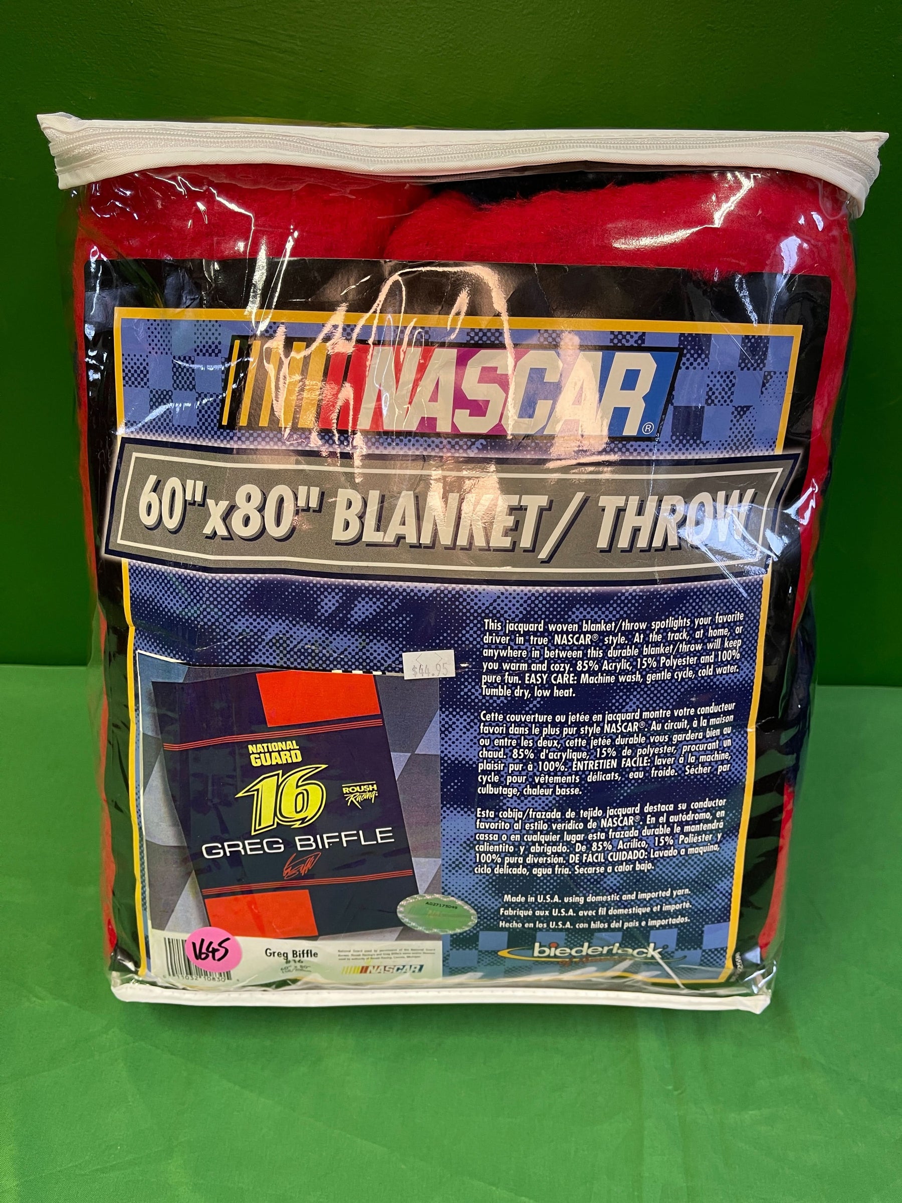 NASCAR Greg Biffle National Guard #16 60" x 80" Soft Plush Throw Blanket NWT