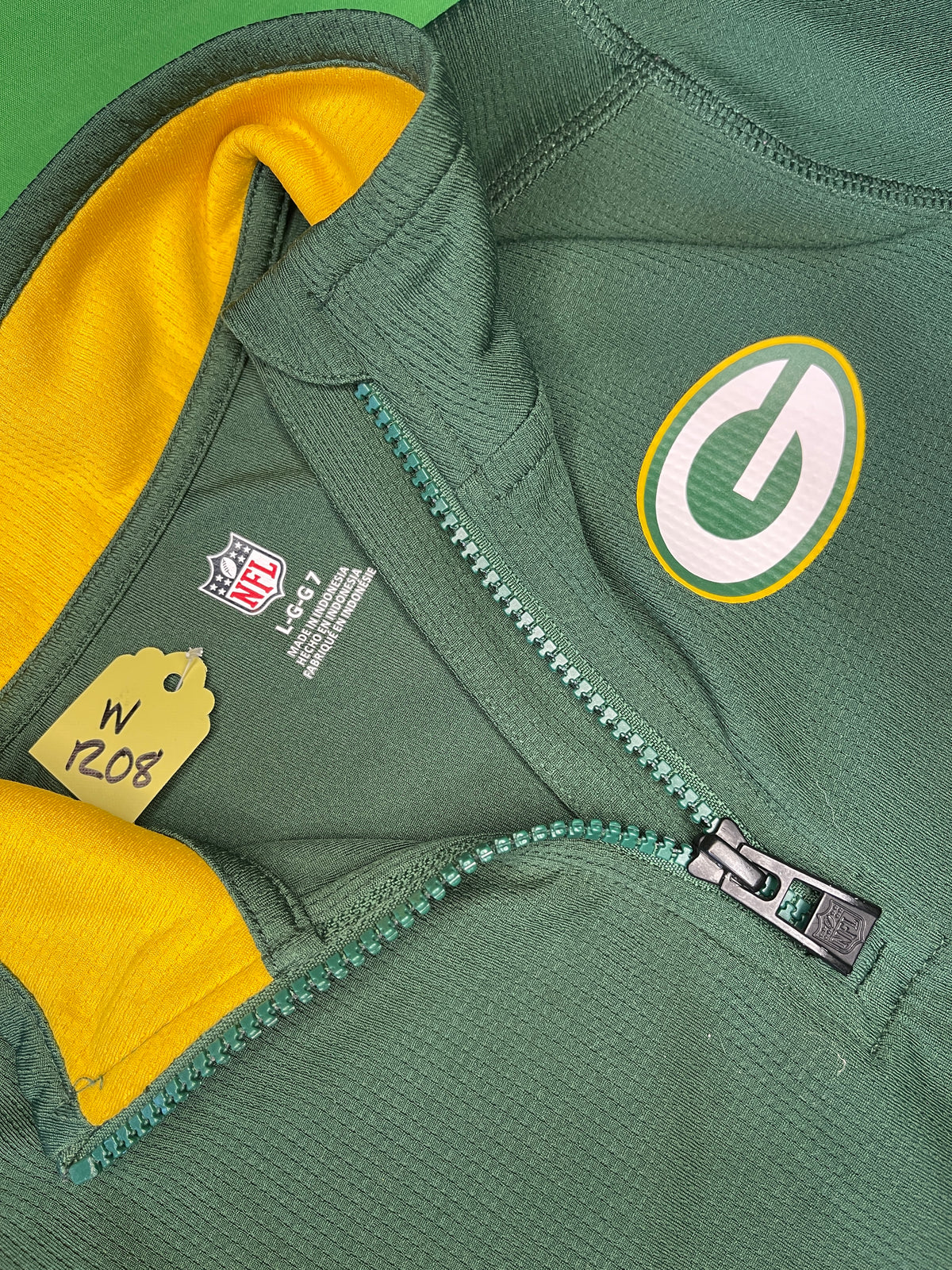 NFL Green Bay Packers 1/4 Zip Pullover Top Youth Small 7