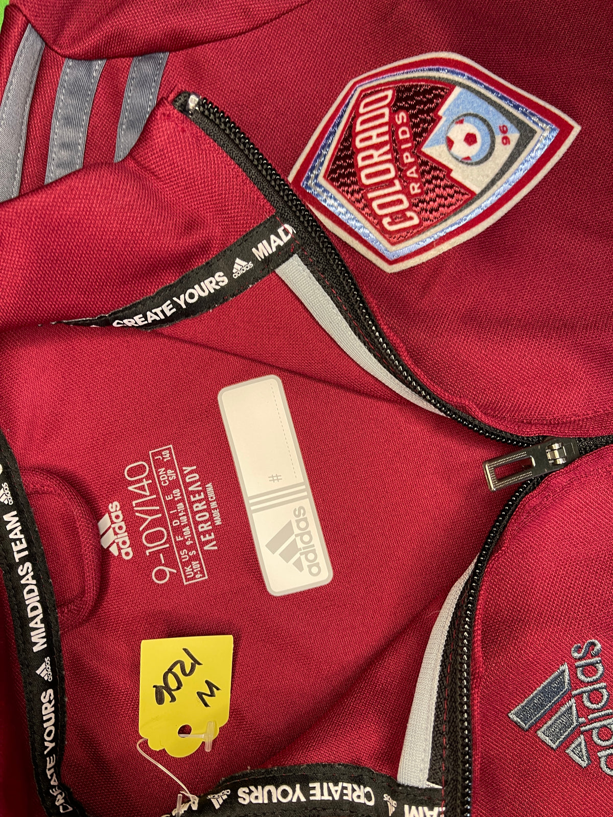 MLS Colorado Rapids Adidas Track Jacket Full Zip Youth Medium 9-10Y 140