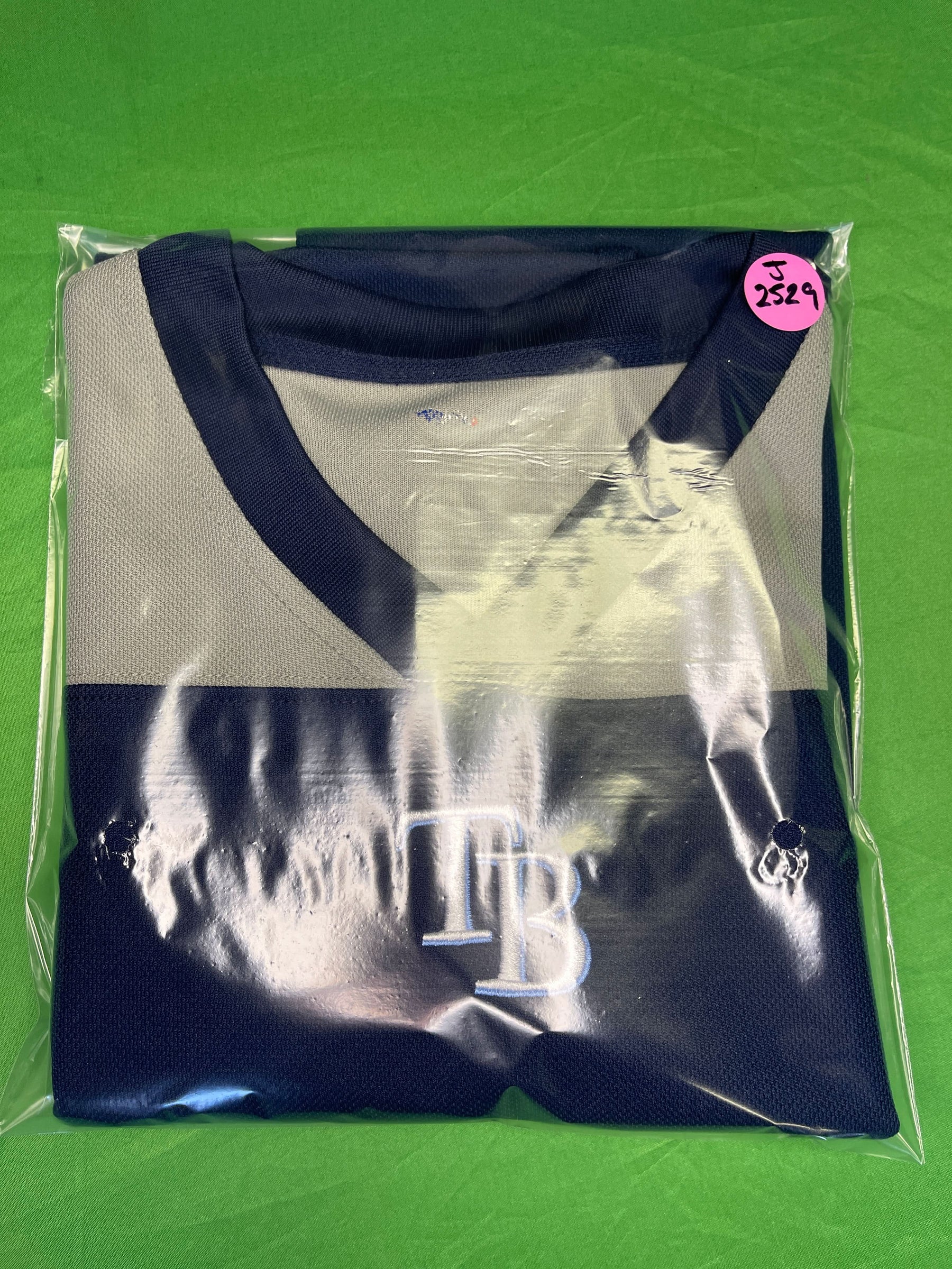 MLB Tampa Bay Rays Embroidered Jersey-Style Top Men's Large