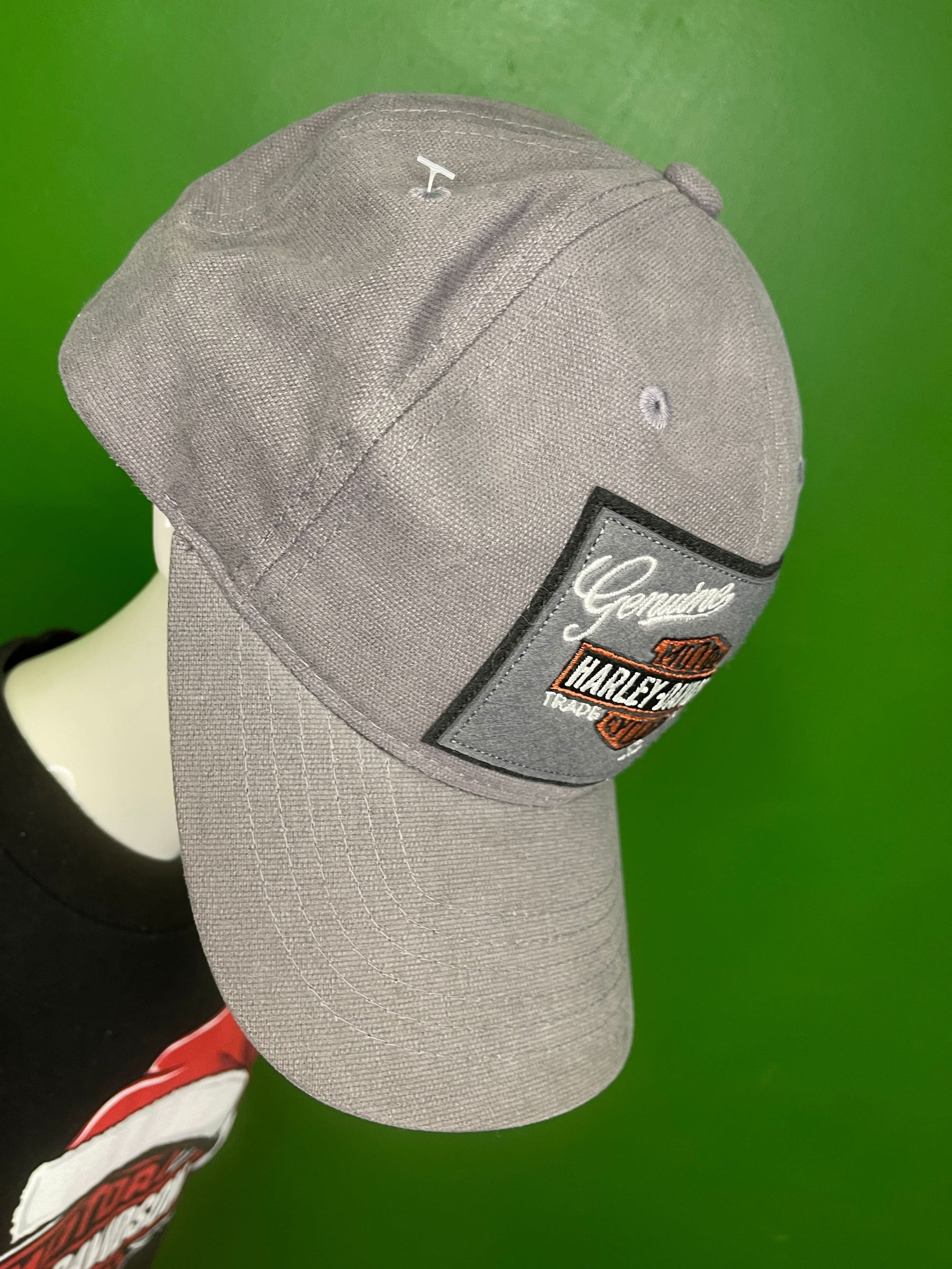 Harley Davidson Brushed Cotton Grey Strapback Hat/Cap OSFM