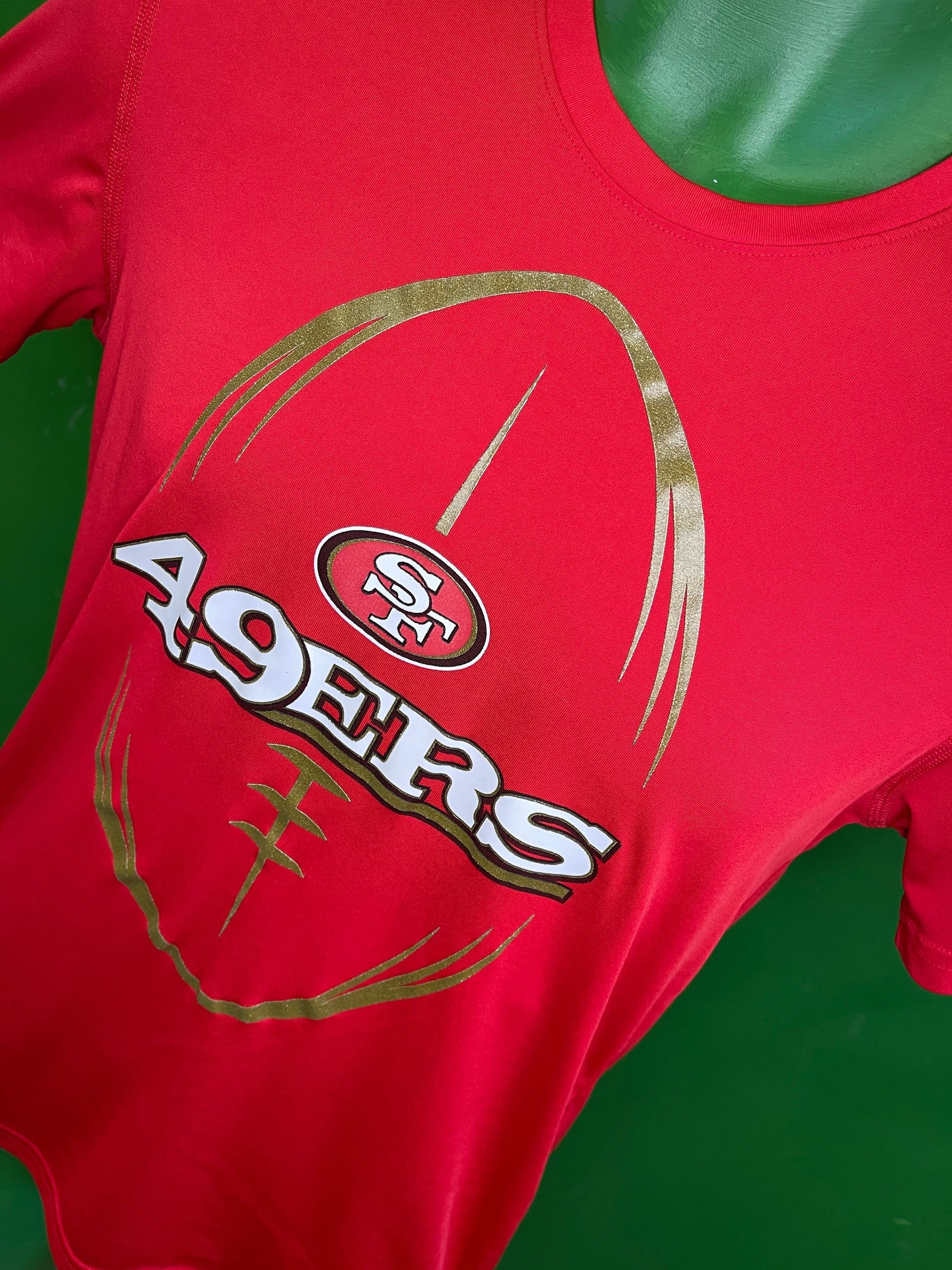 NFL San Francisco 49ers Wicking Glittery T-Shirt Youth Large 14-16