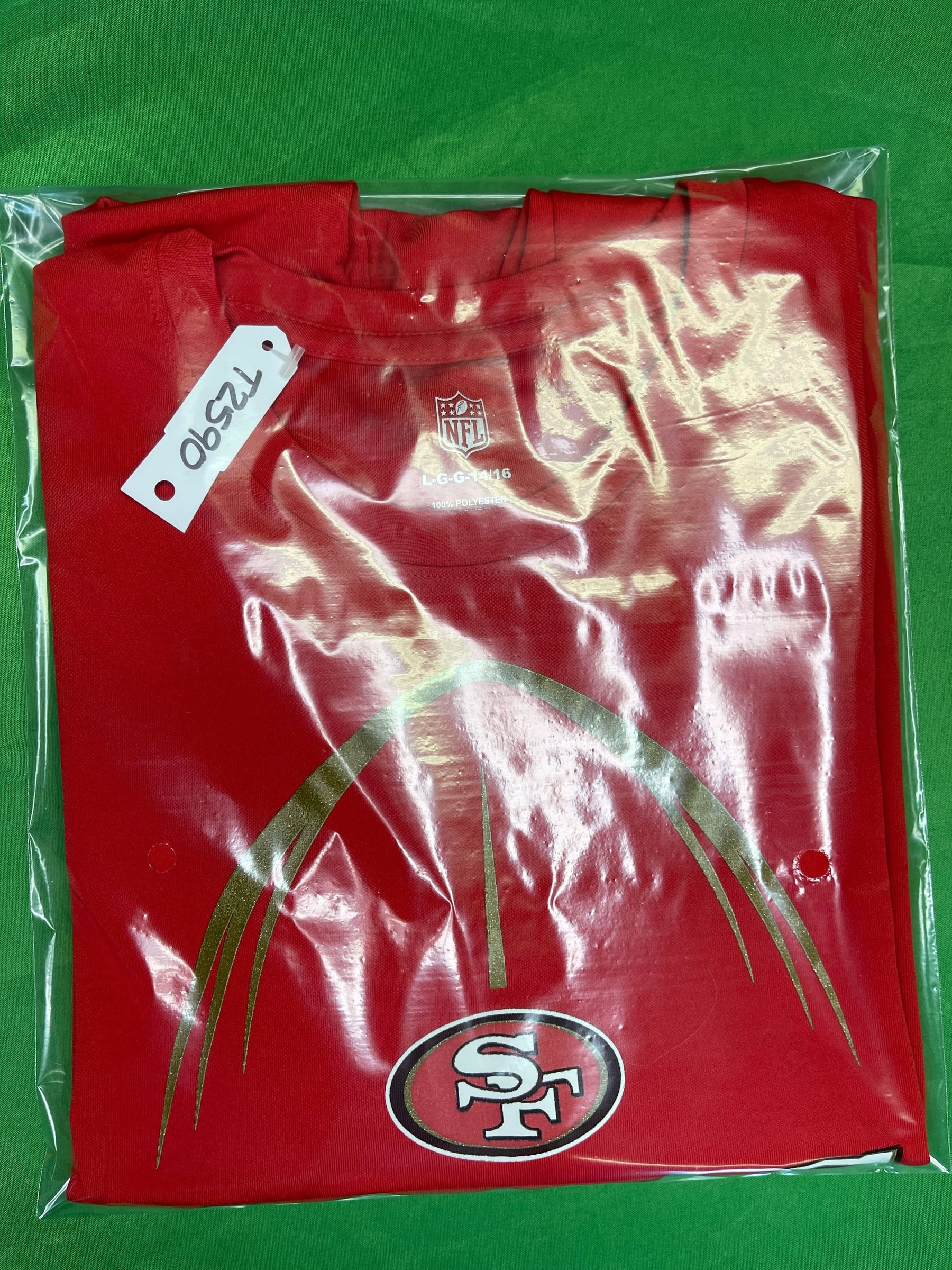 NFL San Francisco 49ers Wicking Glittery T-Shirt Youth Large 14-16