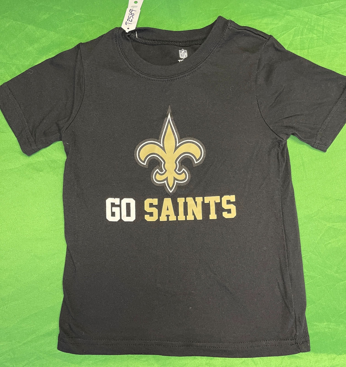 NFL New Orleans Saints "Go Saints" Black T-Shirt Youth X-Small 5