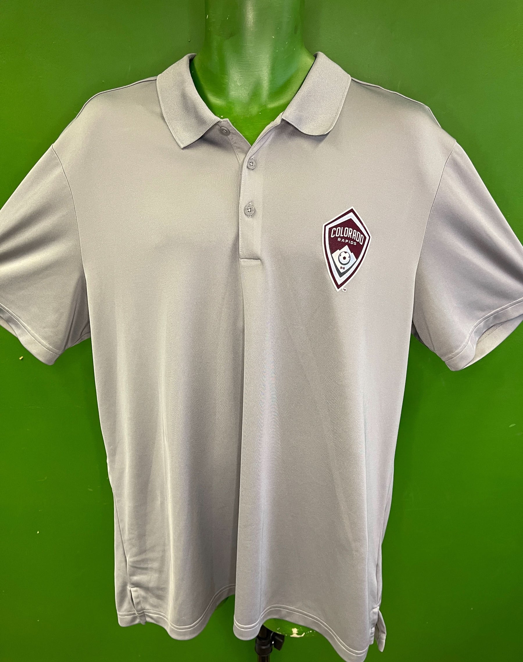 MLS Colorado Rapids Grey Polo Golf Shirt Men's X-Large