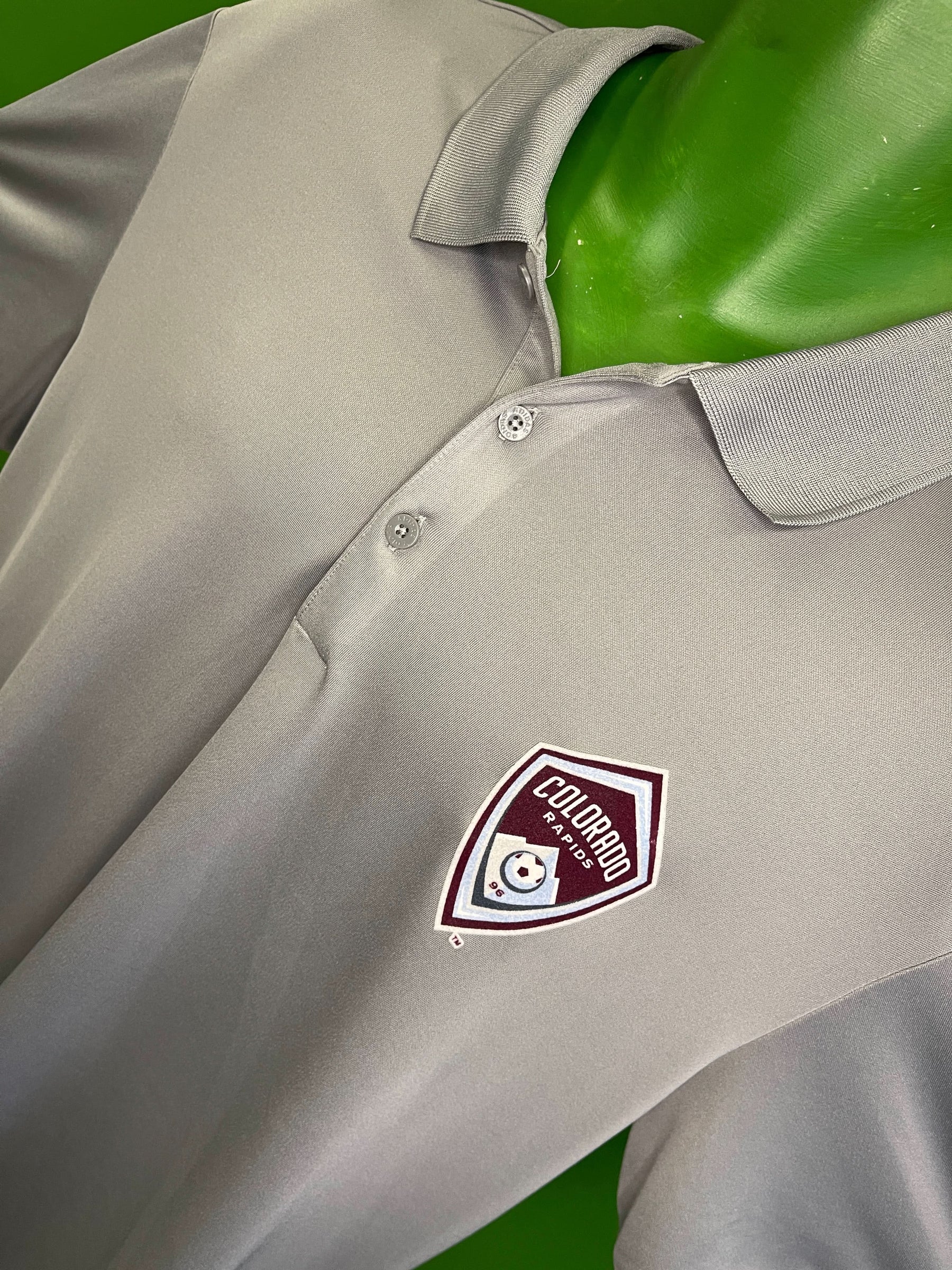 MLS Colorado Rapids Grey Polo Golf Shirt Men's X-Large