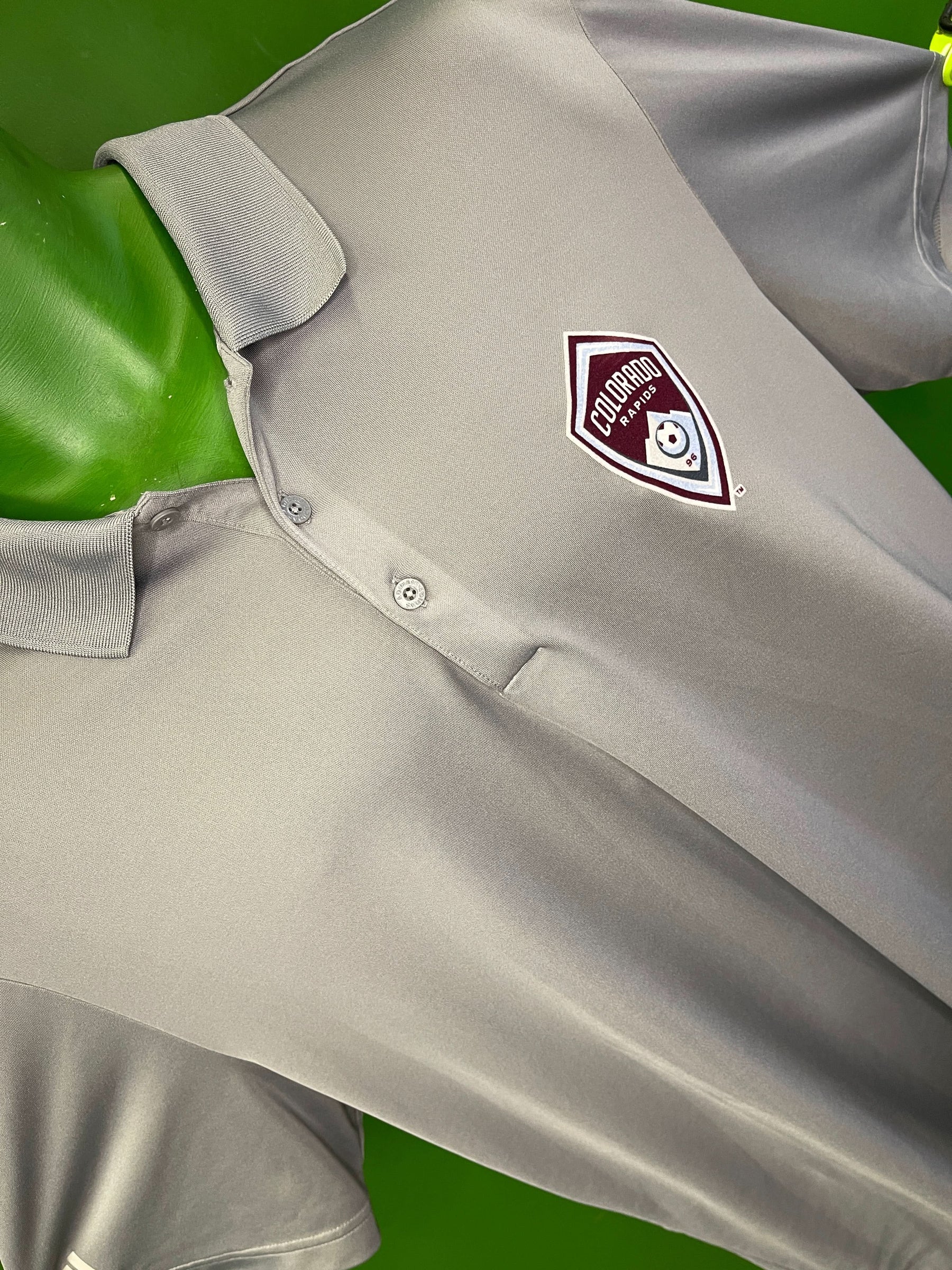 MLS Colorado Rapids Grey Polo Golf Shirt Men's X-Large