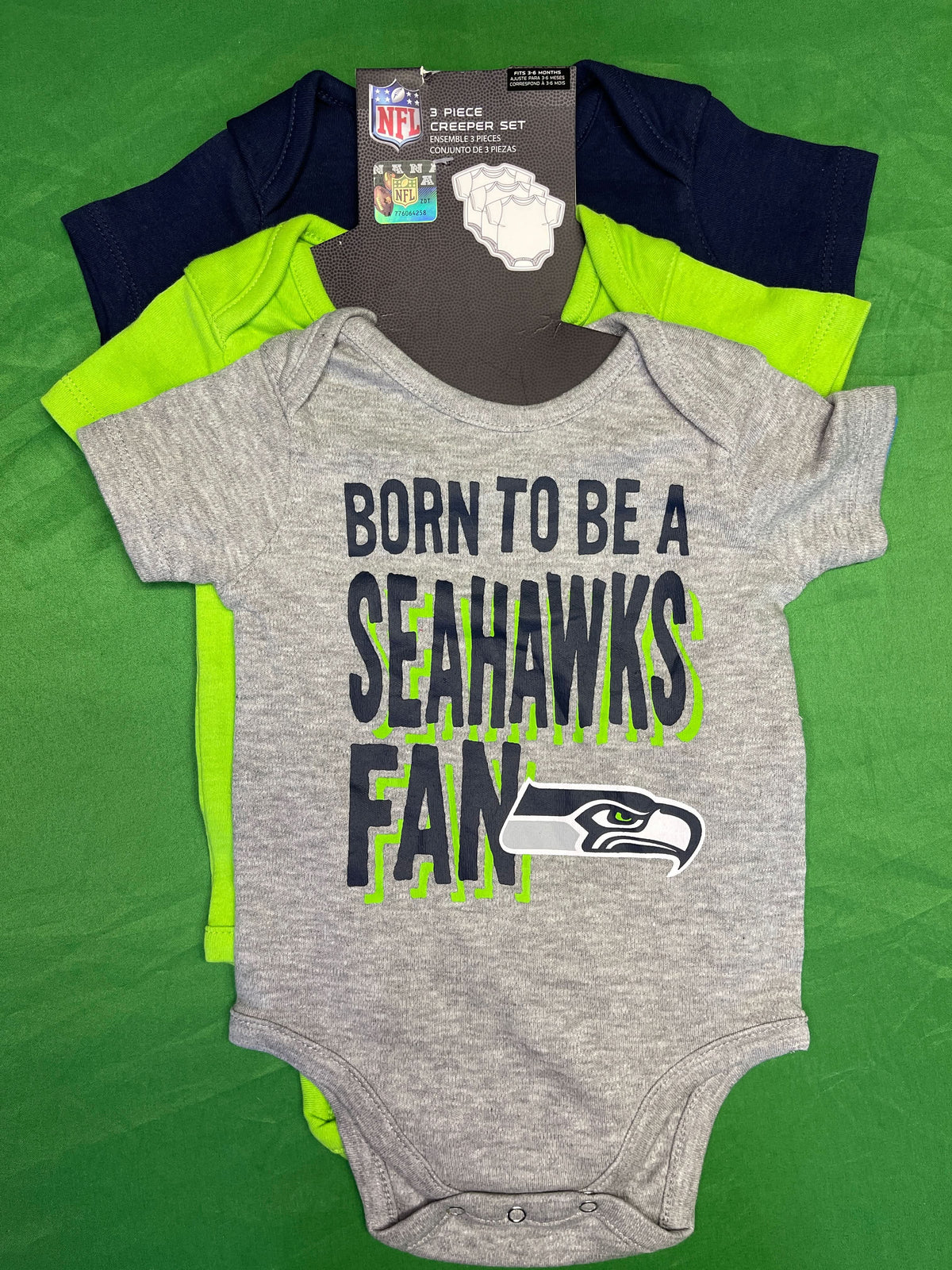 NFL Seattle Seahawks 3-pc Bodysuits/Vests Infant Baby 3-6 Months NWT