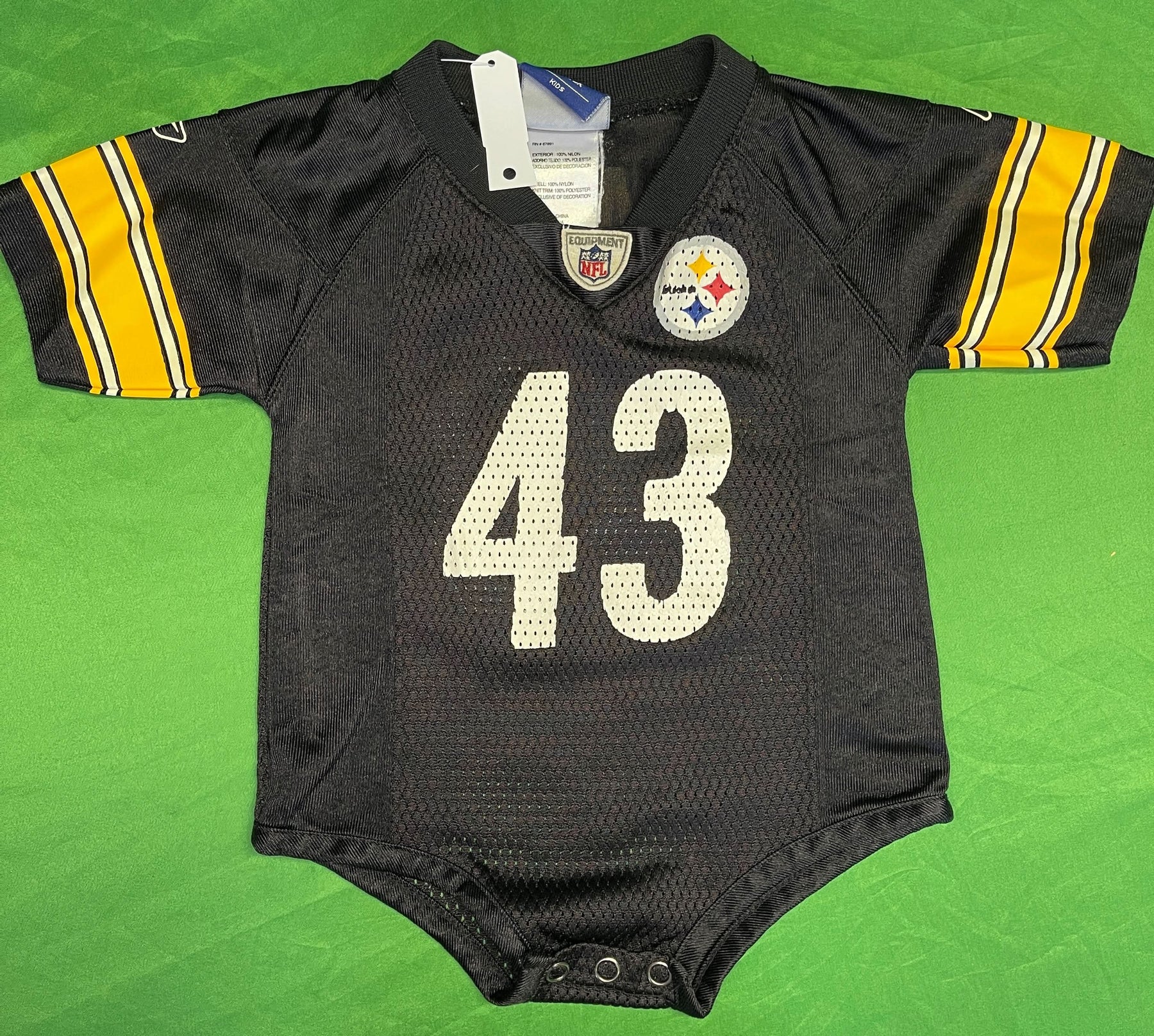 NFL Pittsburgh Steelers Polamalu #43 Jersey-Style Bodysuit/Vest 12 Months