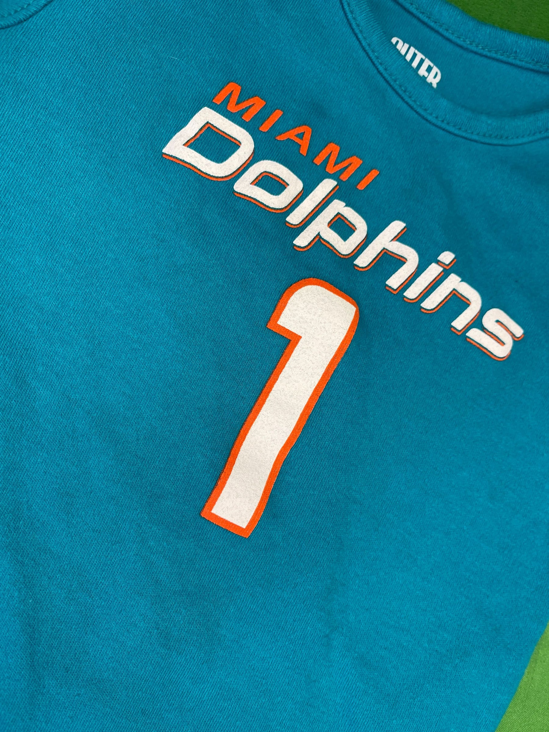 NFL Miami Dolphins Tua Tagovailoa #1 Bodysuit/Vest Infant Toddler 18 Months