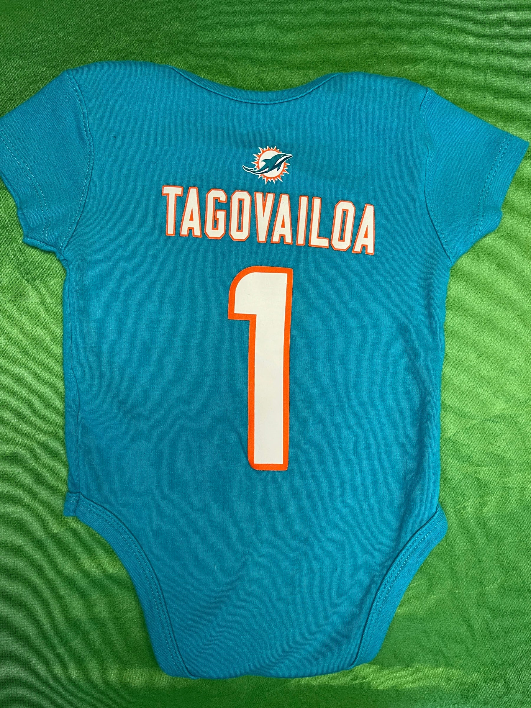 NFL Miami Dolphins Tua Tagovailoa #1 Bodysuit/Vest Infant Toddler 18 Months