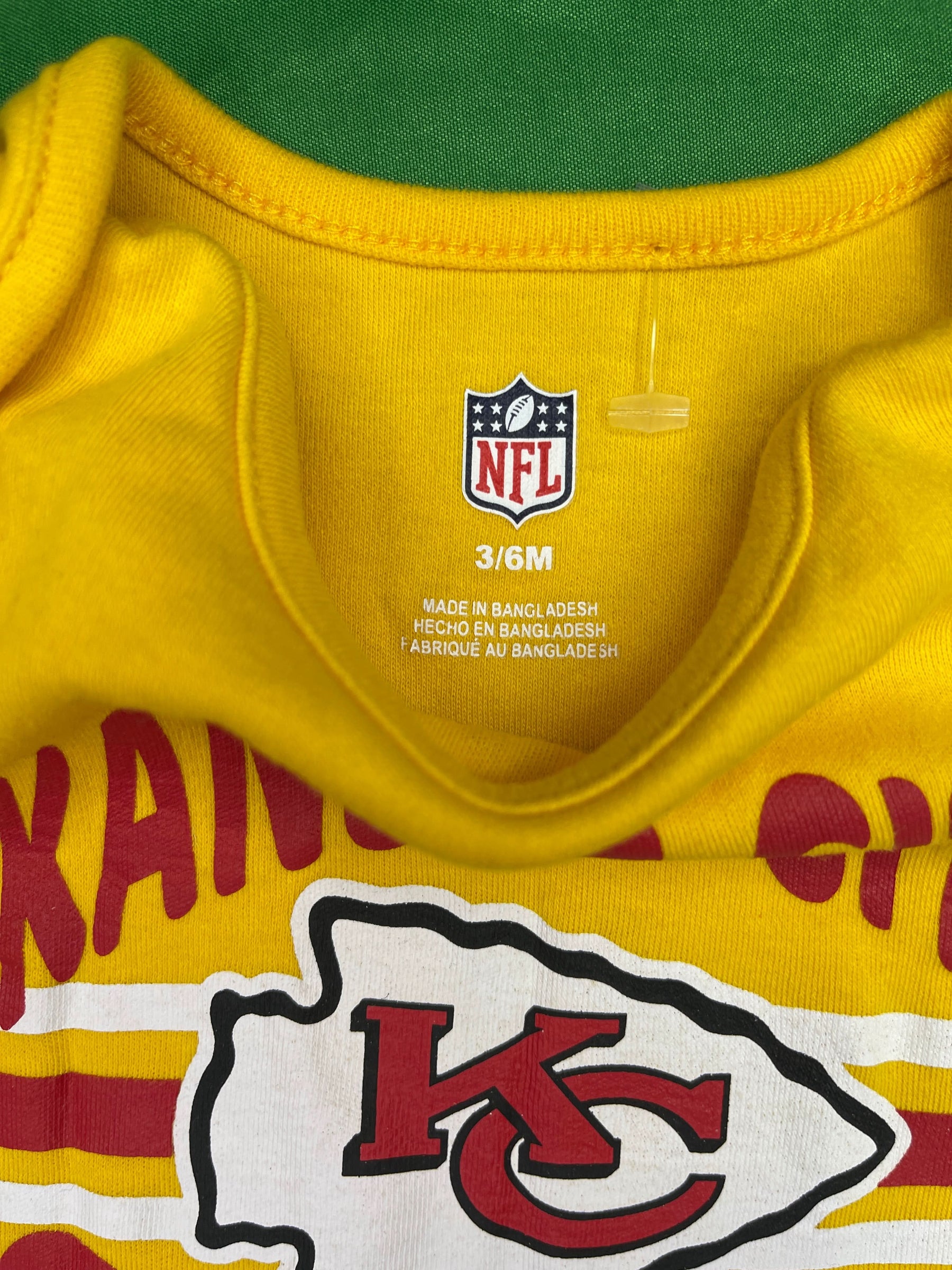 NFL Kansas City Chiefs 100% Cotton Bodysuit/Vest Infant Baby 3-6 Months