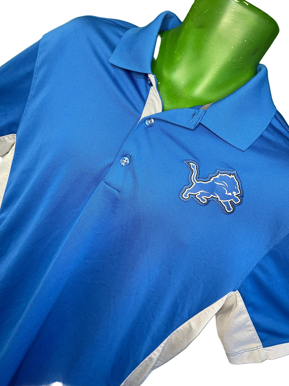 NFL Detroit Lions Dri-Fit Polo / Golf Shirt Colour Blocked Men's Large